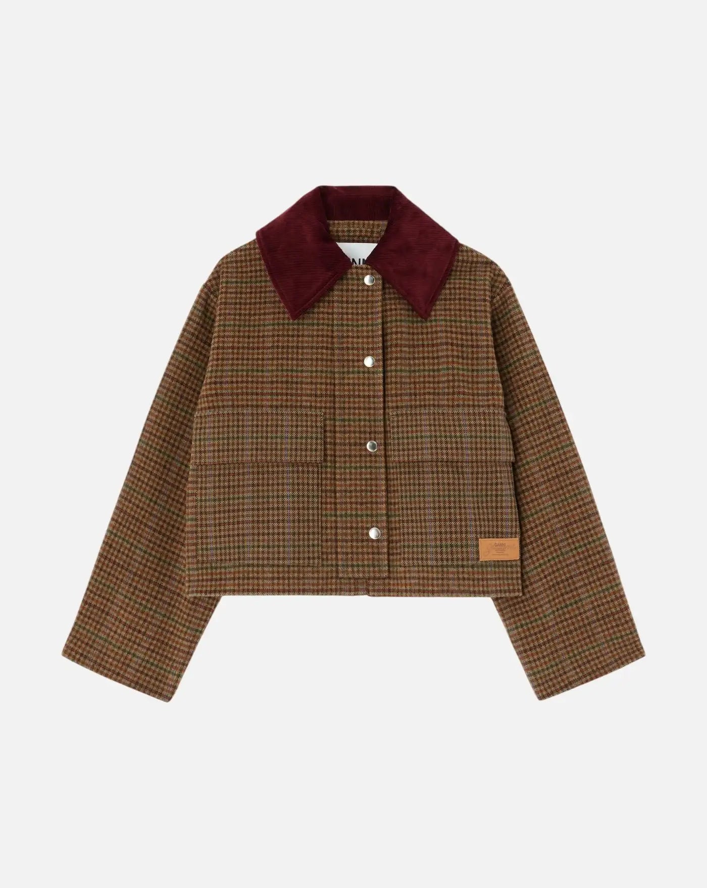 Chaqueta Ganni Heavy Check Twill Short Barn Jacket A1130027 999 GANNI
