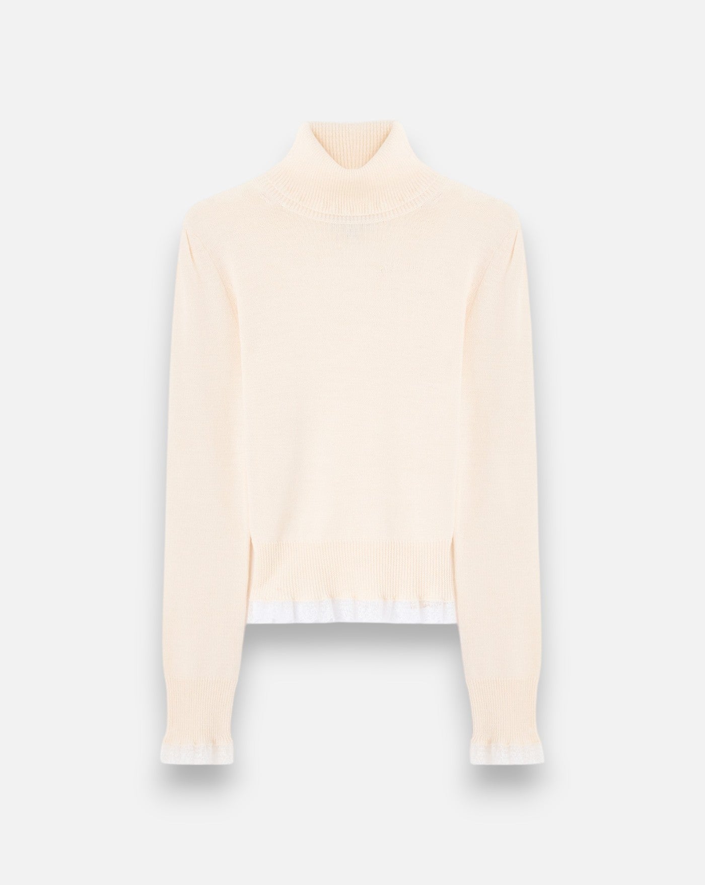 Jersey Ganni Merino Turtleneck W Lace Details A1150062 135 GANNI