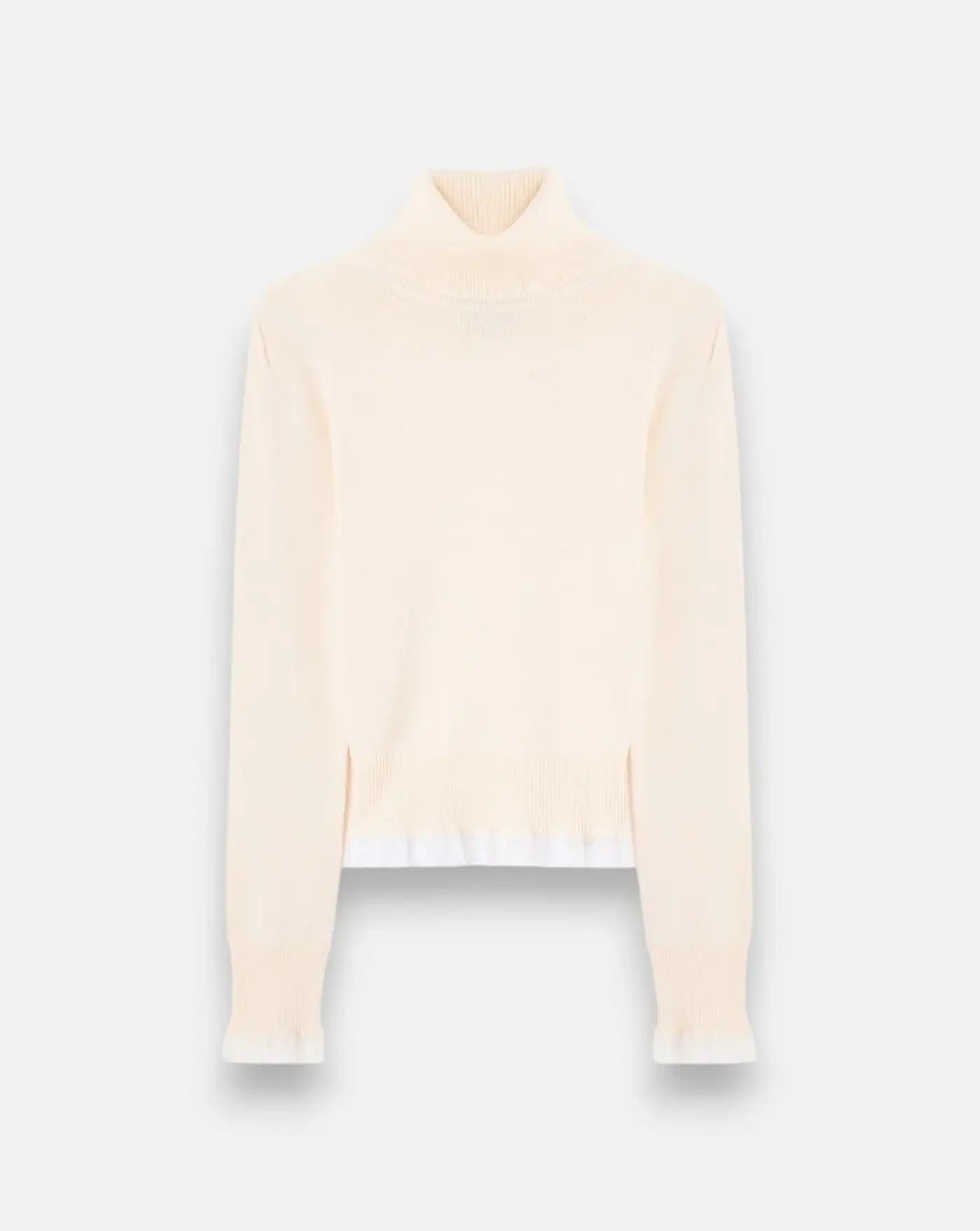 Jersey Ganni Merino Turtleneck W Lace Details A1150062 135 GANNI
