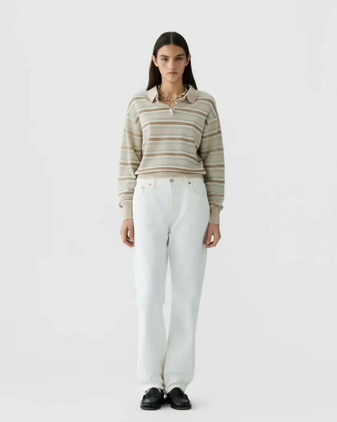 Jersey Collegiate Stripe Polo W43810JL SNDCO GUEST IN RESIDENCE