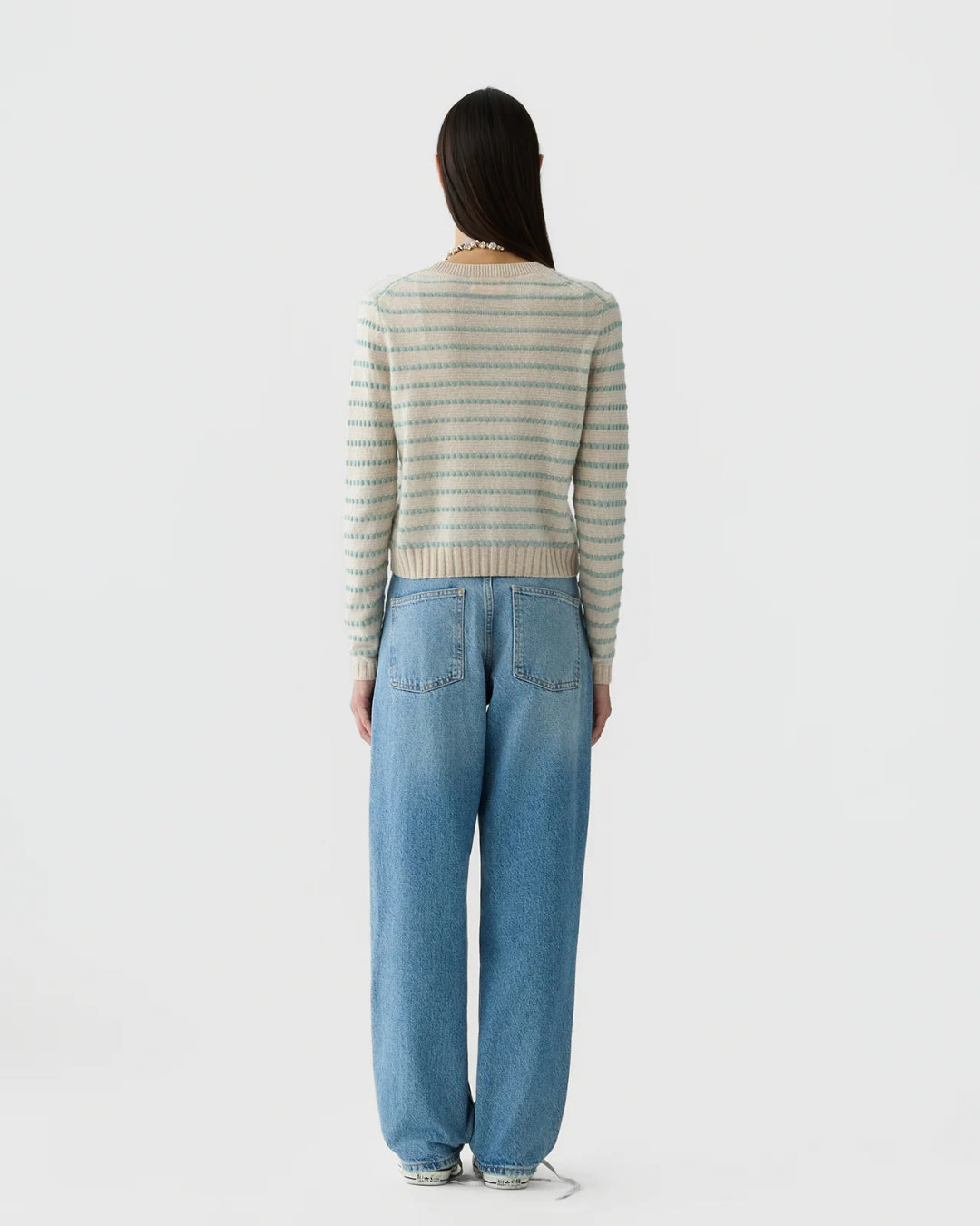 Jersey Guest in Residence Pebble Stripe Shrunken Crew W44010JM SNDCO GUEST IN RESIDENCE