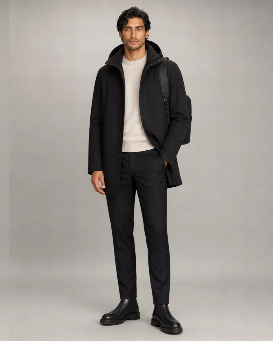 Chaqueta Herno Men's Woven Half Coat PI001363U12650 9210 HERNO