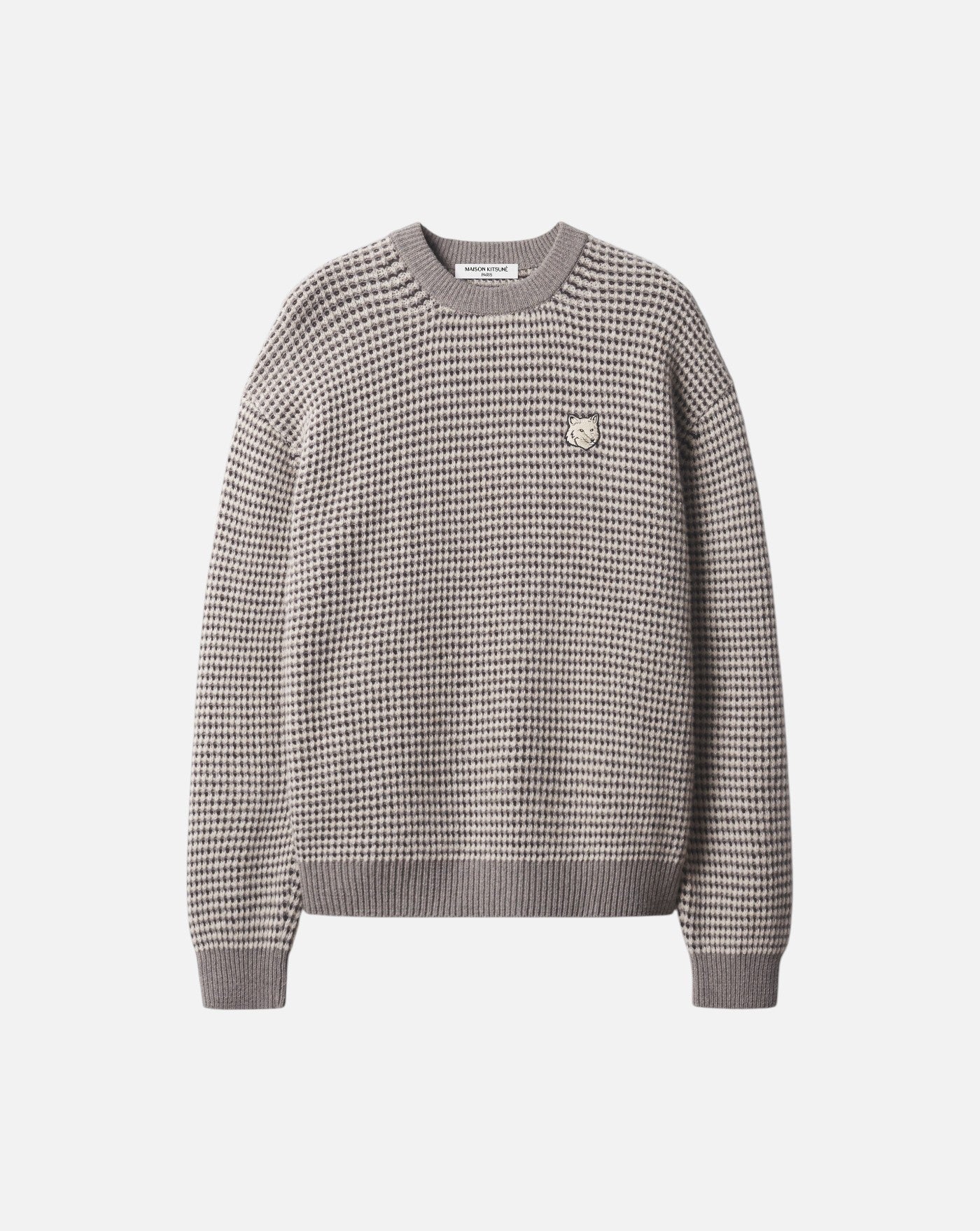 Jersey Fox Head Waffle Stitch Comfort Jumper MRMKJ16KT1228 0624 MAISON KITSUNE