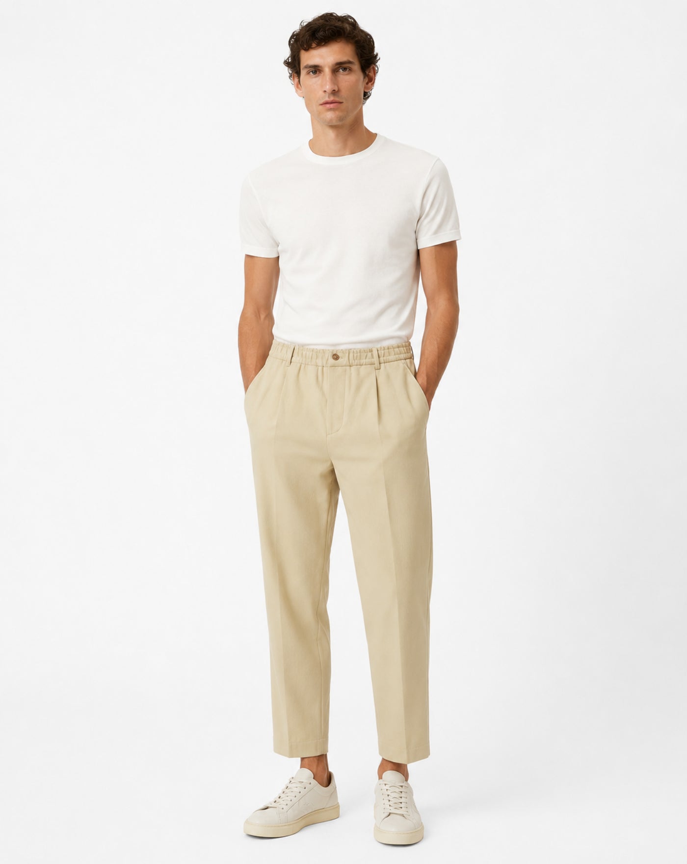 Pantalon Maison Kitsube Elasticated Pleated Pants MRMWP08WW9137 0560 MAISON KITSUNE