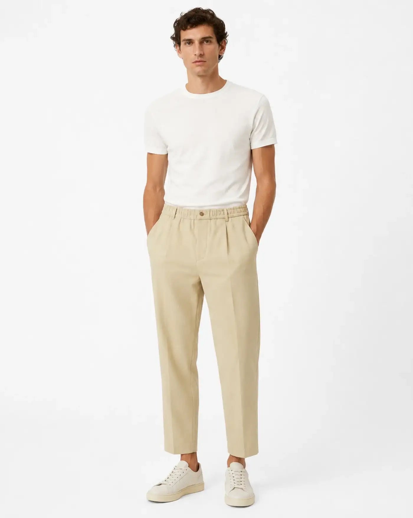 Pantalon Maison Kitsube Elasticated Pleated Pants MRMWP08WW9137 0560 MAISON KITSUNE