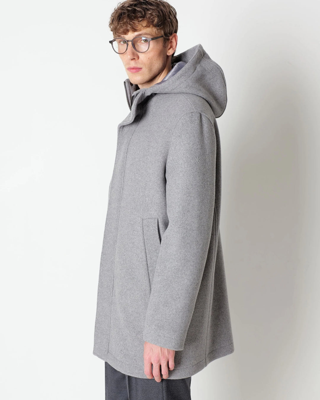Abrigo Manuel Ritz Gray Wool Blend Parka 4132H8412C 263738 97 MANUEL RITZ