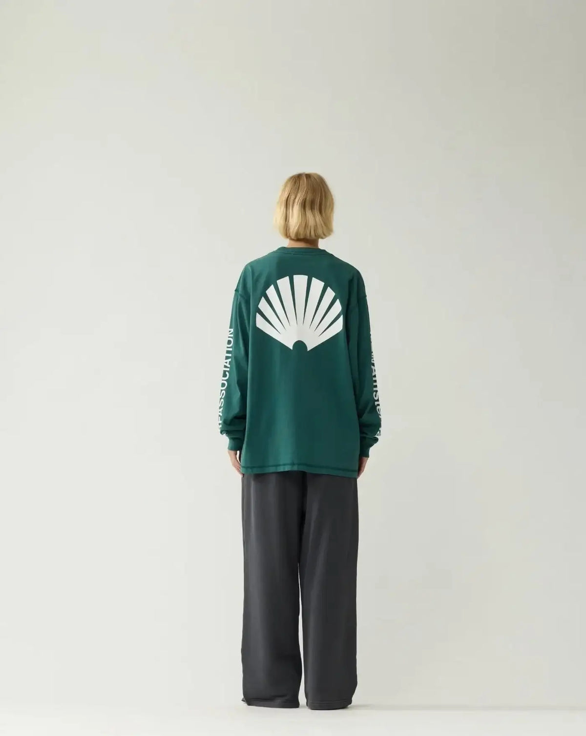 Camiseta New Amsterdam Logo Longsleeve 2602107001 BOTTLE GREEN/WHITE NEW AMSTERDAM