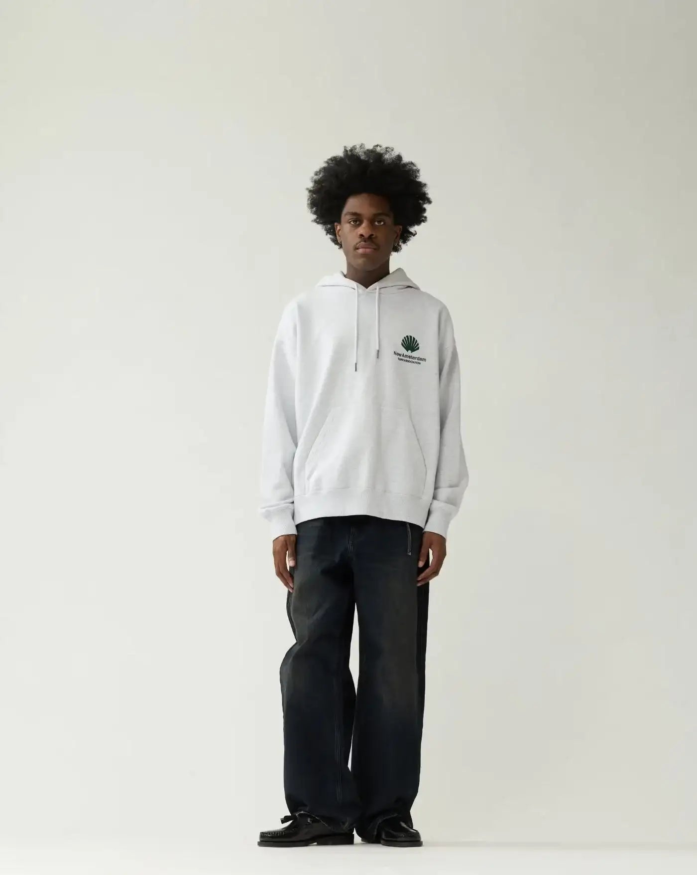 Sudadera New Amsterdam Logo Hoodie Ash 2602117001 ASH/BOTTLE GREEN NEW AMSTERDAM