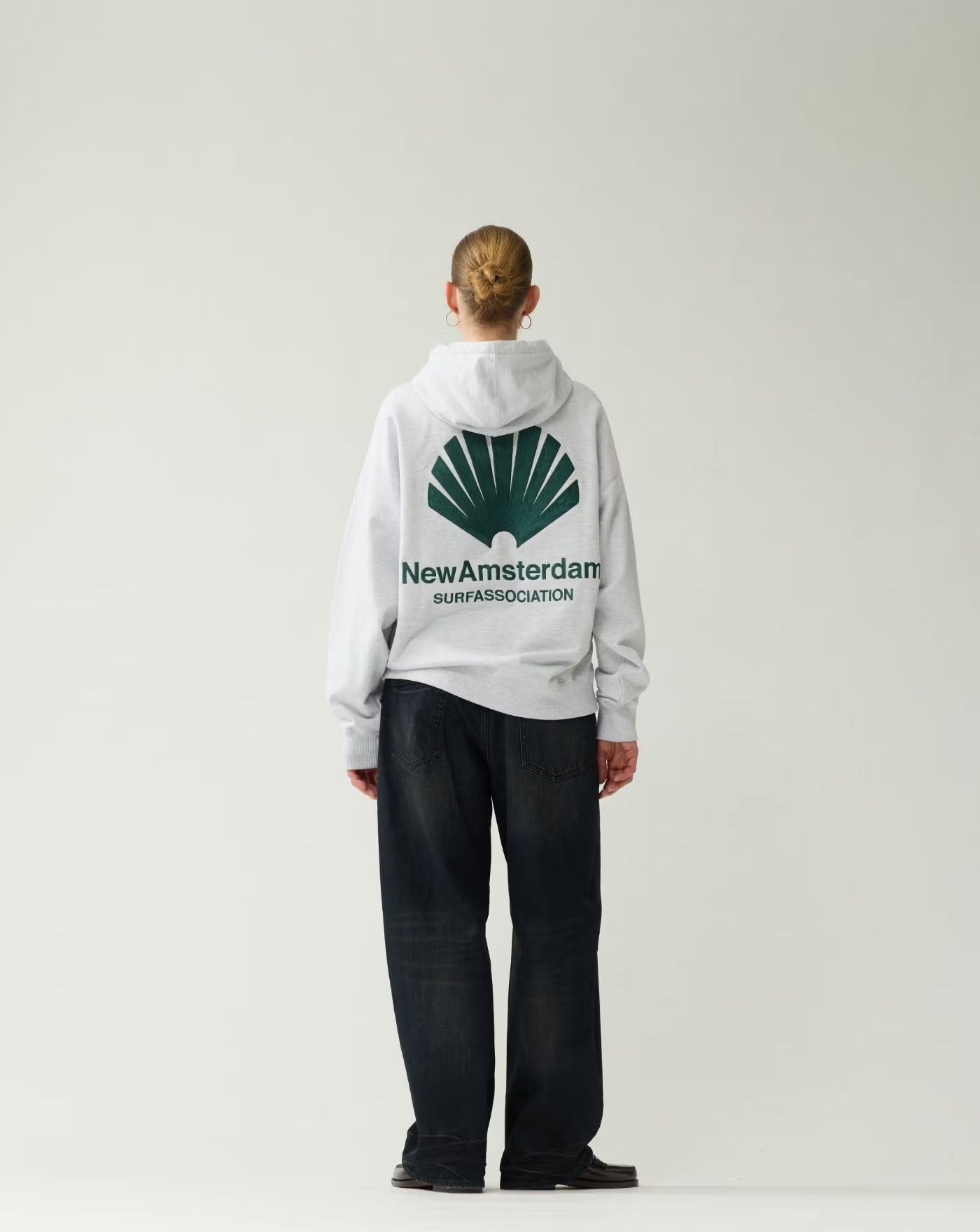 Sudadera New Amsterdam Logo Hoodie Ash 2602117001 ASH/BOTTLE GREEN NEW AMSTERDAM