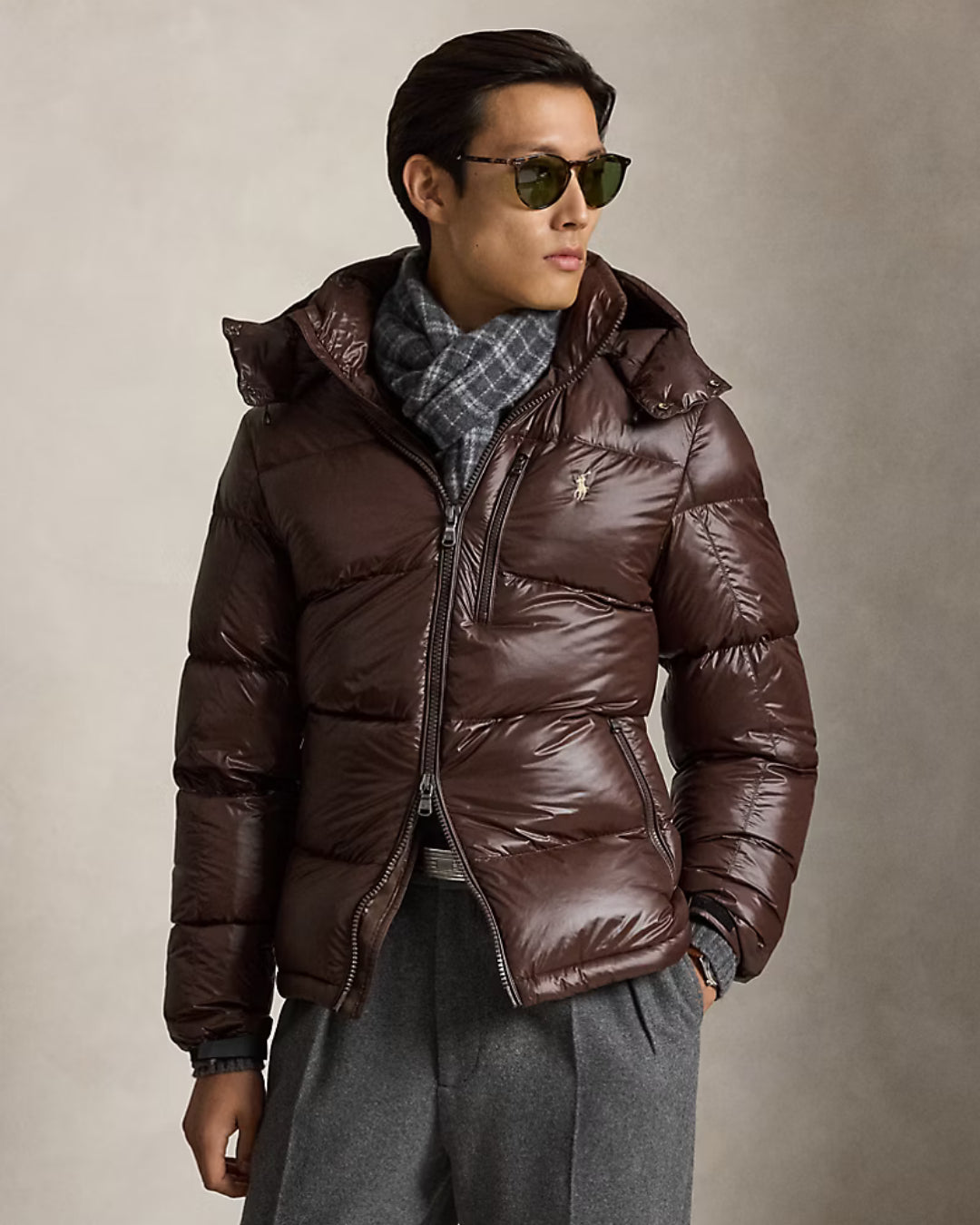 Chaqueta Polo Ralph Lauren Gorham 710968281500 BROWN GLOSSY POLO RALPH LAUREN