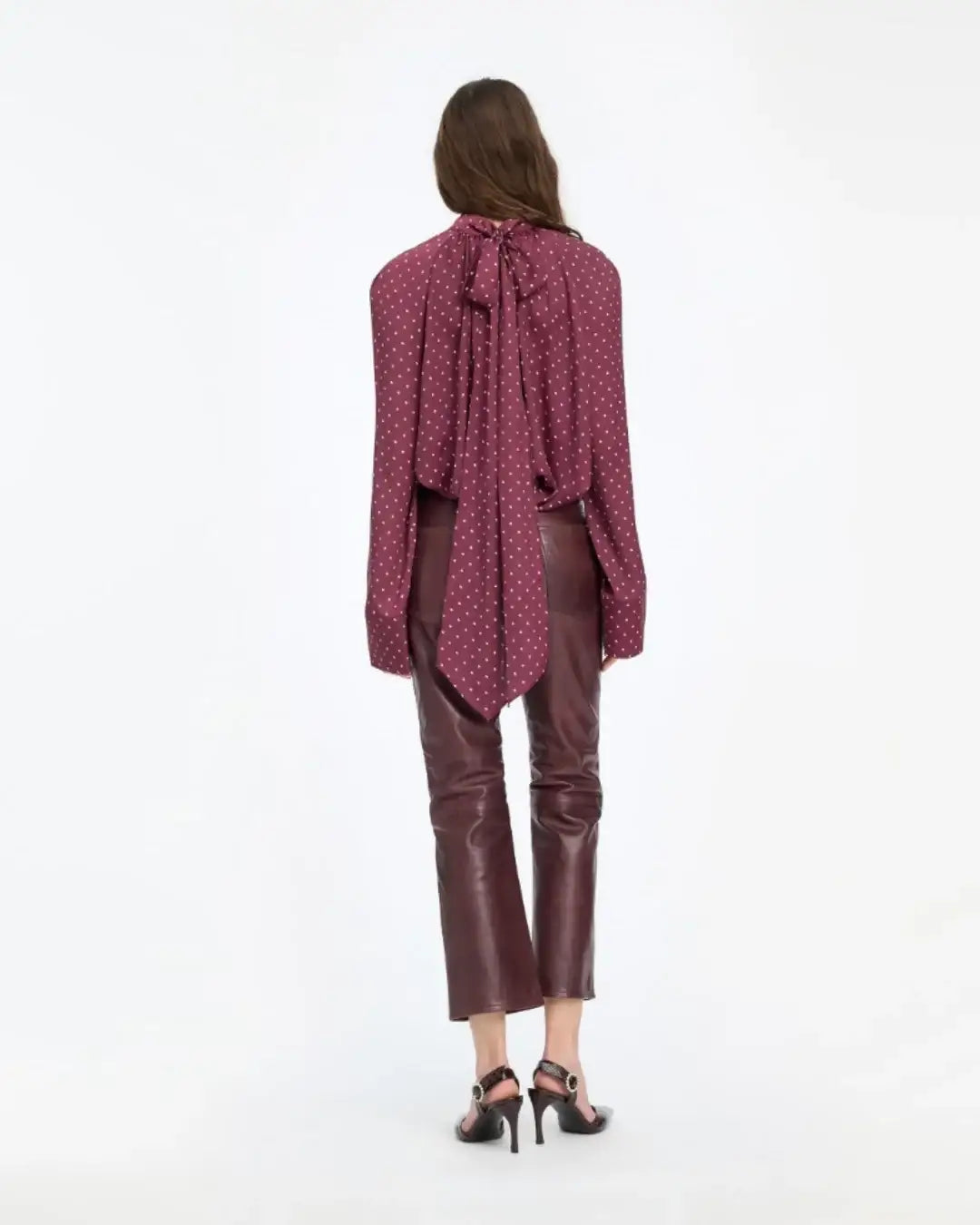 Camisa Rotate Dot Satin Bow Shirt 1151103113 3113 ROTATE