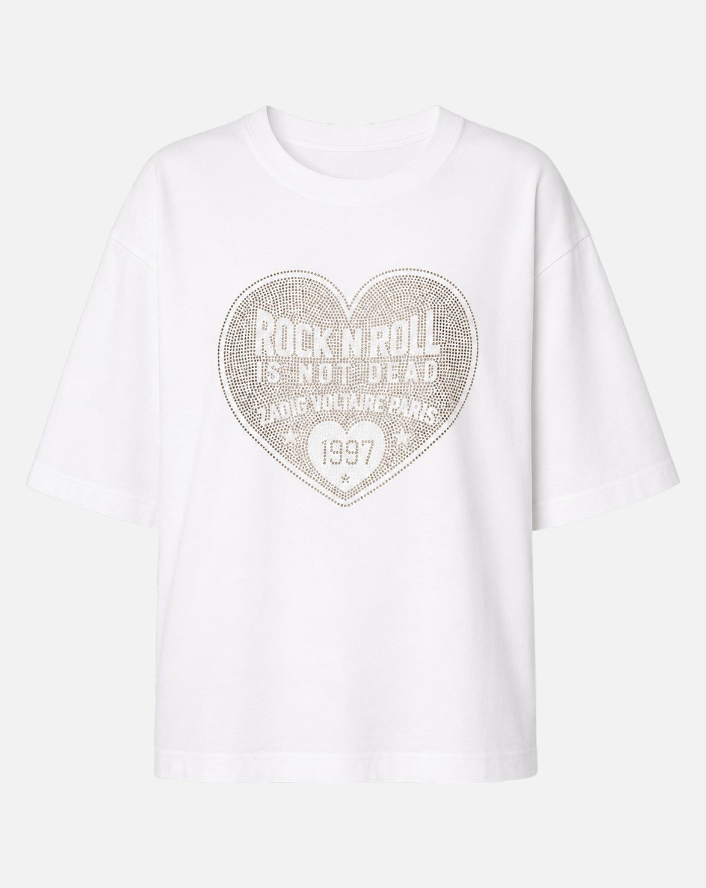 Camiseta Zadig & Voltaire Taida BC Heart RNR Strass JWTS02922 107 ZADIG & VOLTAIRE
