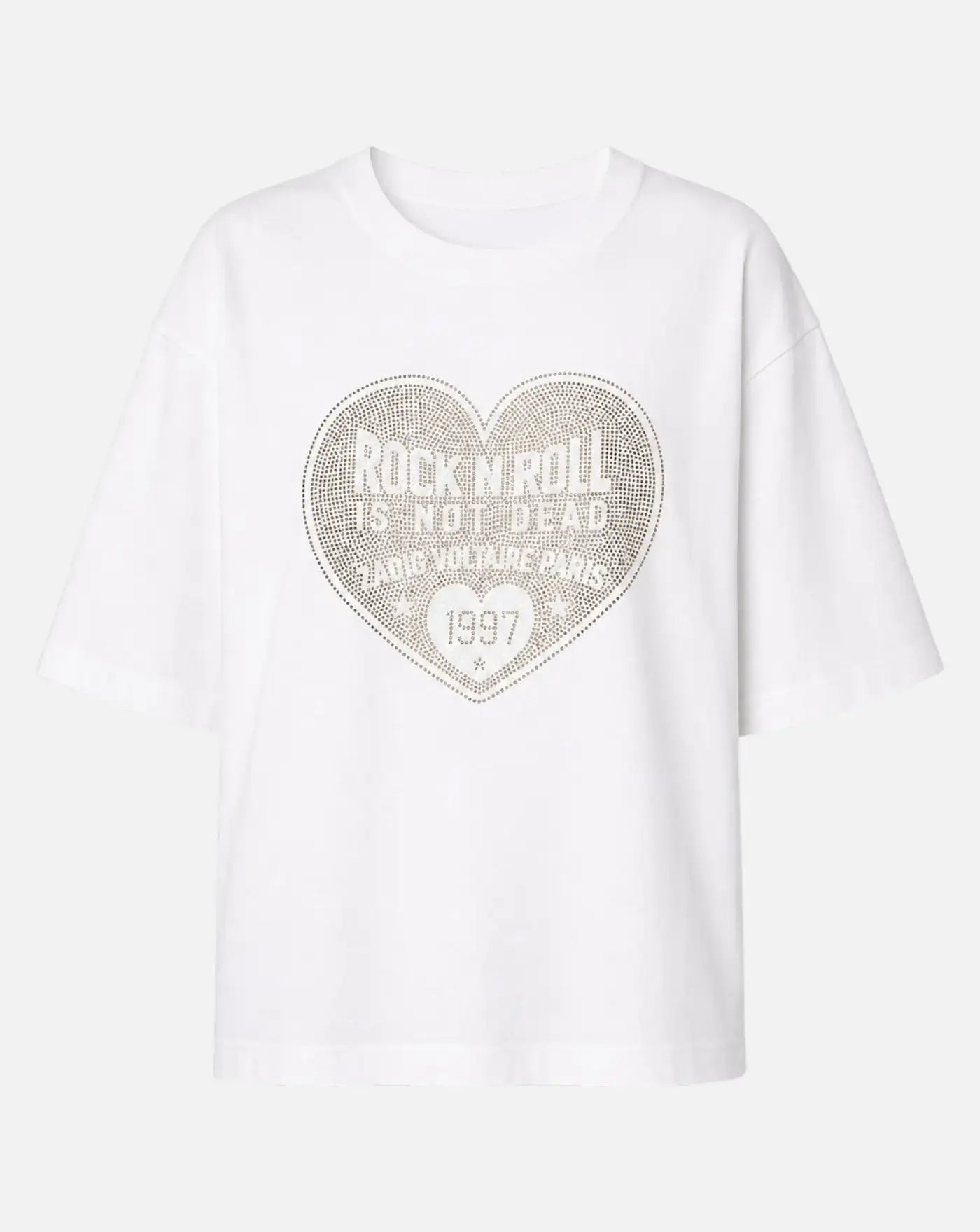 Camiseta Zadig & Voltaire Taida BC Heart RNR Strass JWTS02922 107 ZADIG & VOLTAIRE