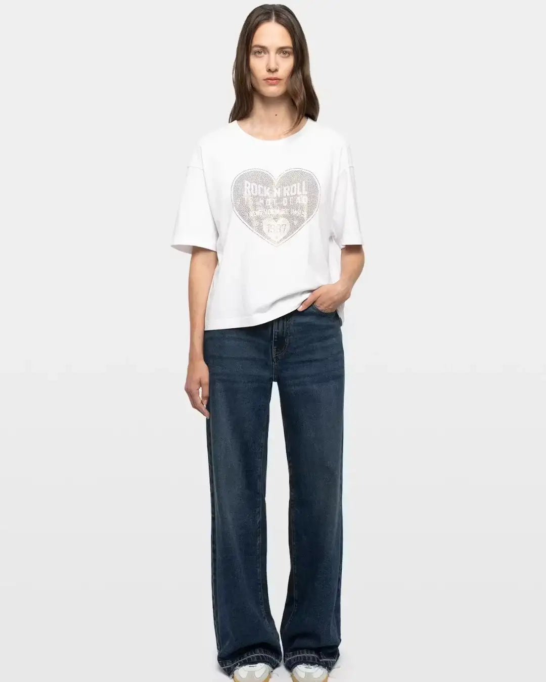 Camiseta Zadig & Voltaire Taida BC Heart RNR Strass JWTS02922 107 ZADIG & VOLTAIRE