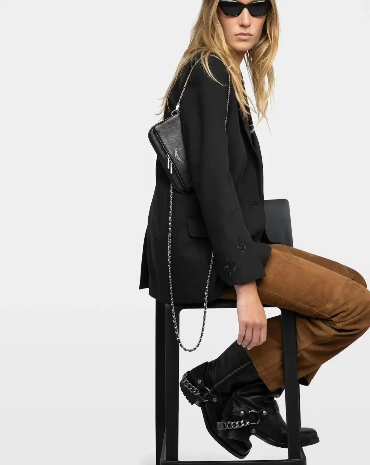 Bolso Zadig & Voltaire ROCK NANO GRAINED LEATHER<BR/> LWBA03975 011 ZADIG & VOLTAIRE