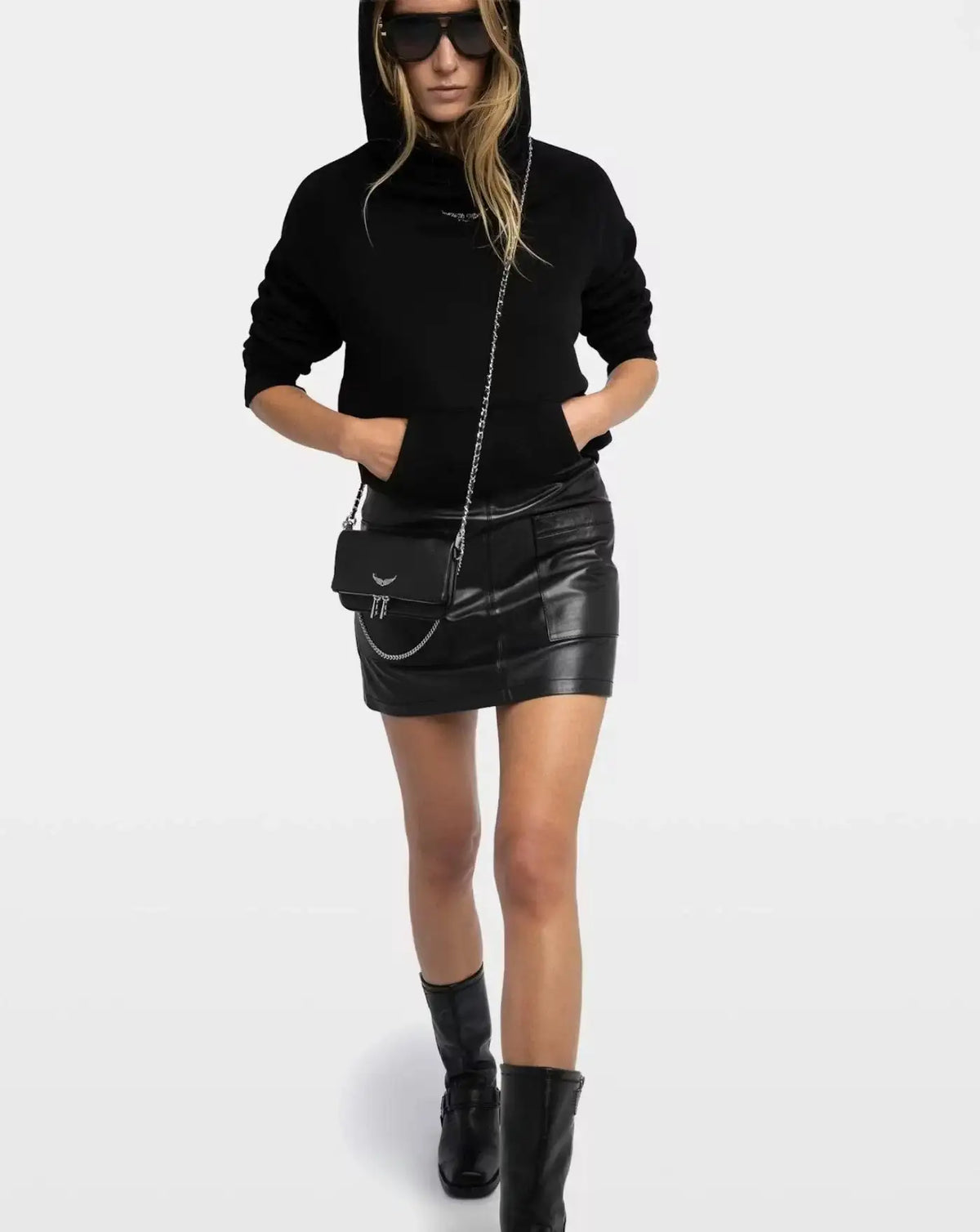 Bolso Zadig & Voltaire ROCK NANO GRAINED LEATHER<BR/> LWBA03975 011 ZADIG & VOLTAIRE