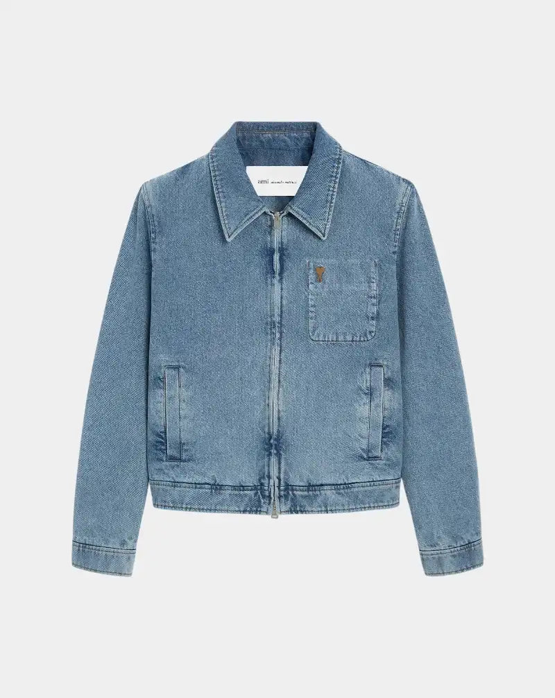 Chaqueta Ami Paris Contrasted Ami de Coeur ZIpped HJK835DE0046 480 AMI PARIS