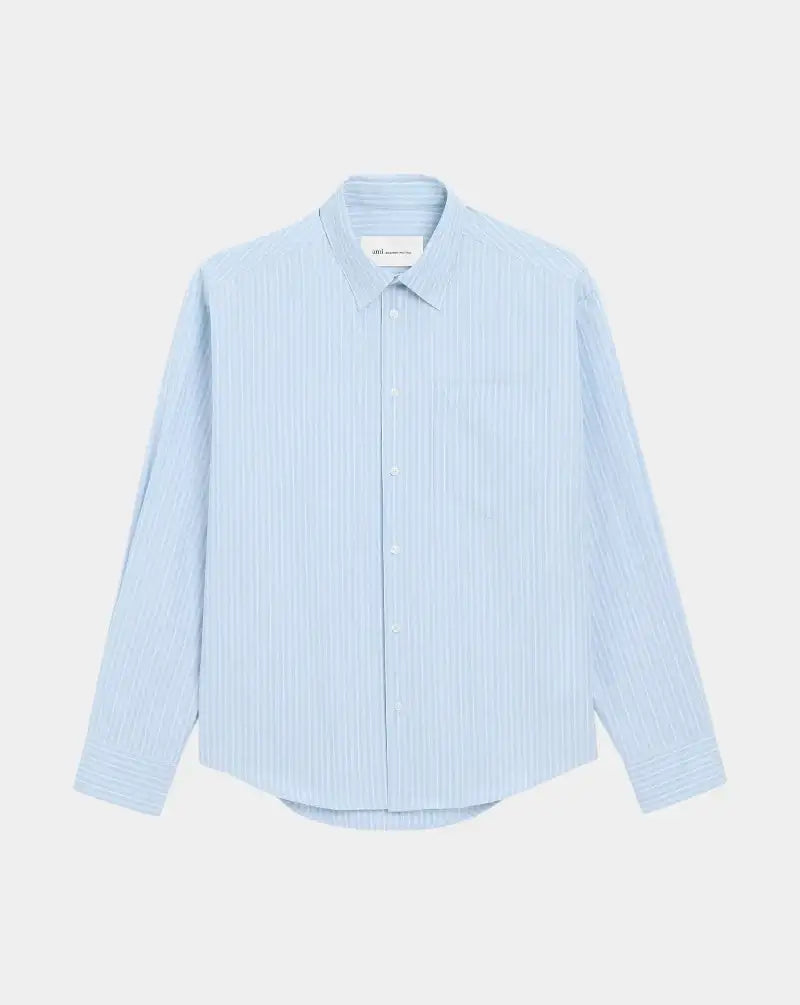 Camisa Ami Paris Boxy Long Sleeves Hirt Button Down Collar USH766CO0219 4844 AMI PARIS