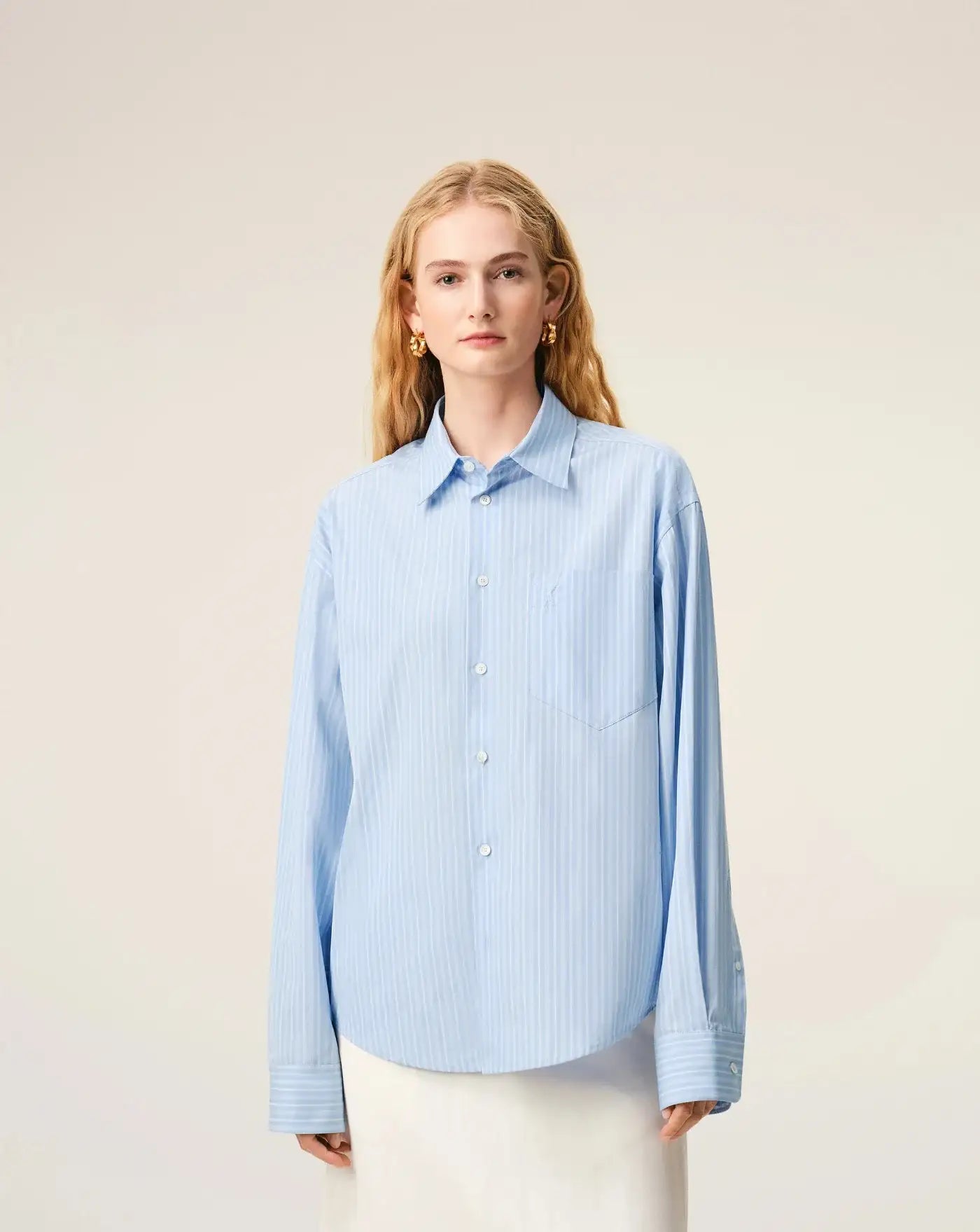Camisa Ami Paris Boxy Long Sleeves Hirt Button Down Collar USH766CO0219 4844 AMI PARIS