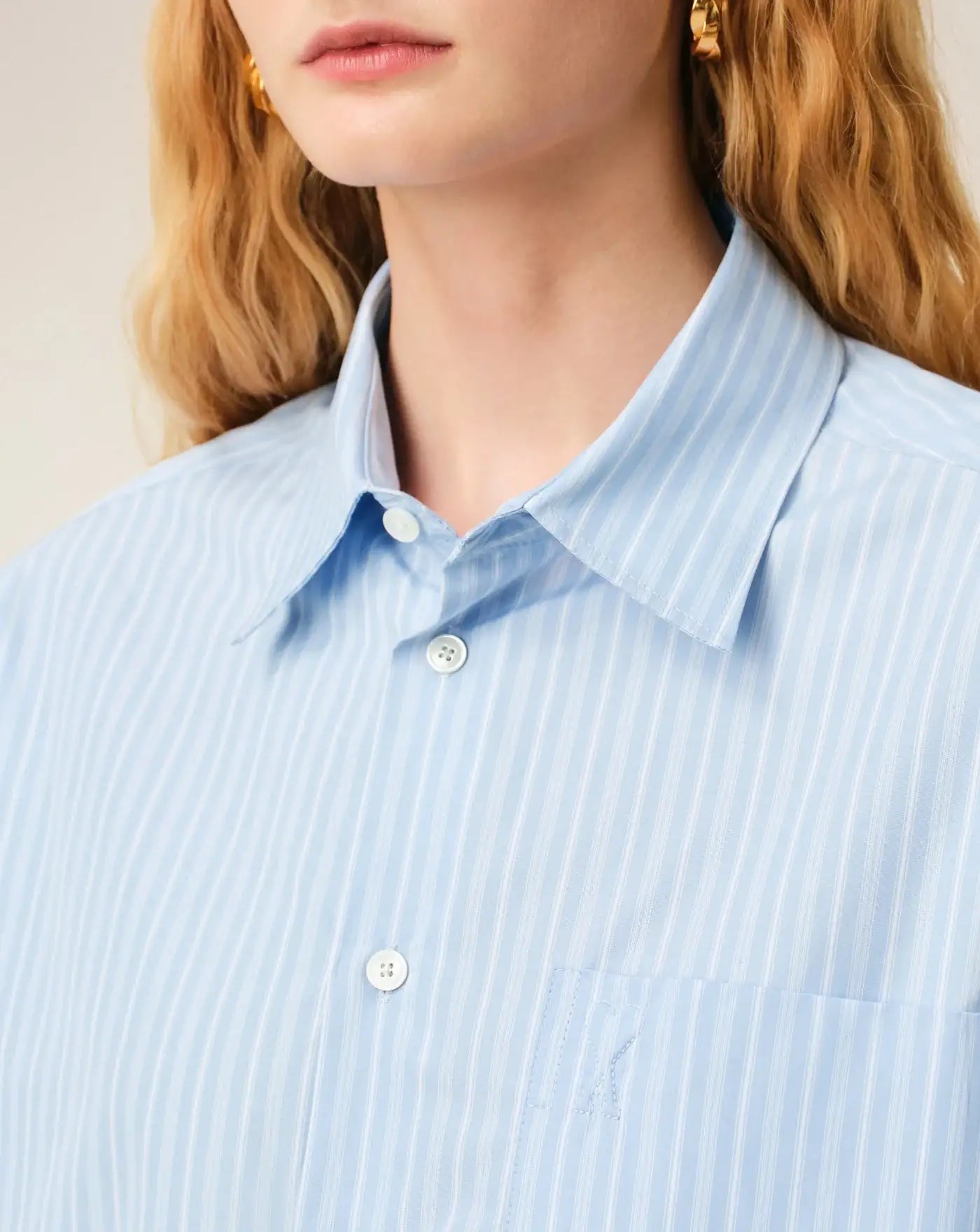 Camisa Ami Paris Boxy Long Sleeves Hirt Button Down Collar USH766CO0219 4844 AMI PARIS