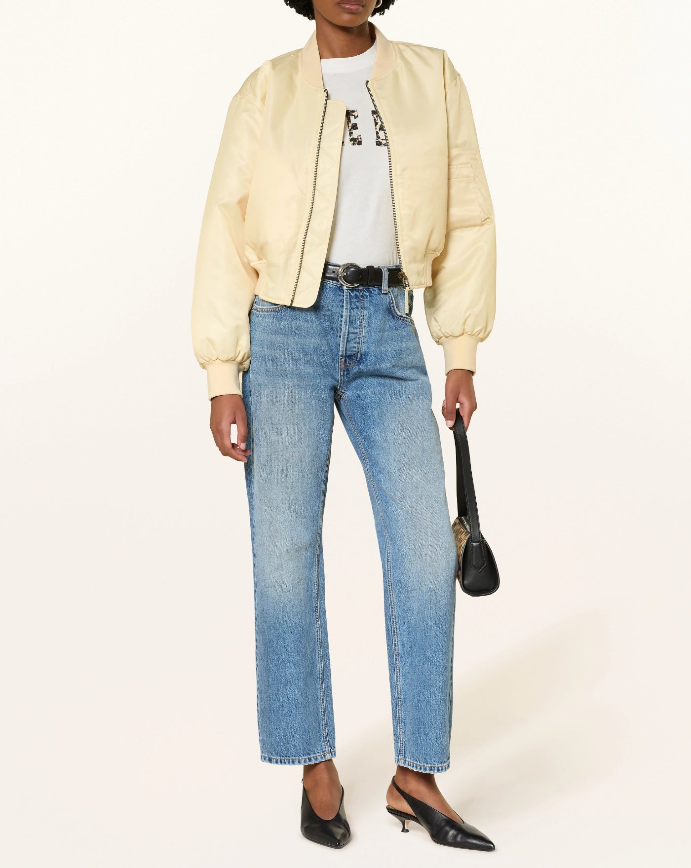 Chaqueta Anine Bing Cropped Leon Bomber A0112156CRM02 BUTTER YELLOW ANINE BING