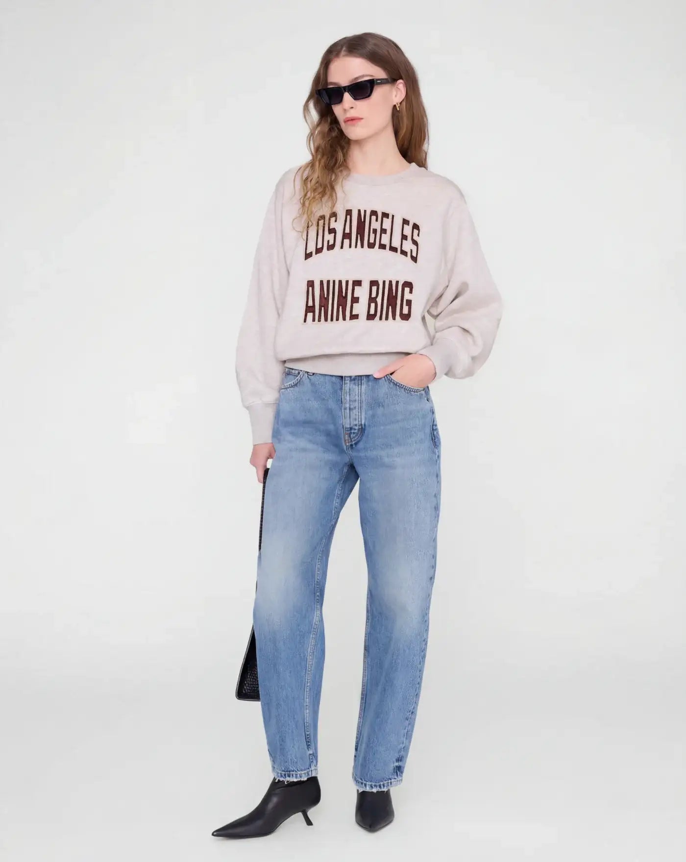 Sudadera Anine Bing Harry Shrunken A0811677BGI15 BEIGE ANINE BING