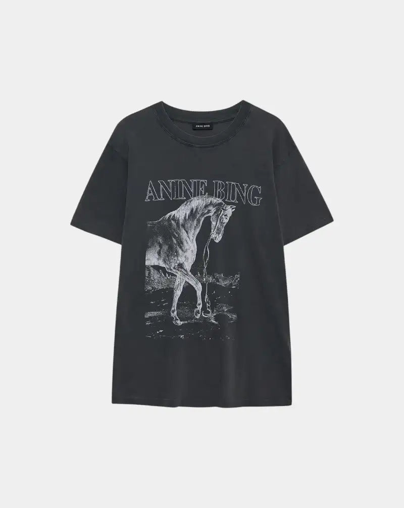 Camiseta Anine Bing Lili Tee Horse A0811713WBL1 BLACK ANINE BING