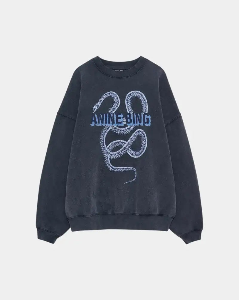 Sudadera Anine Bing Harvey Crew Snake A0812060WBL1 ANINE BING