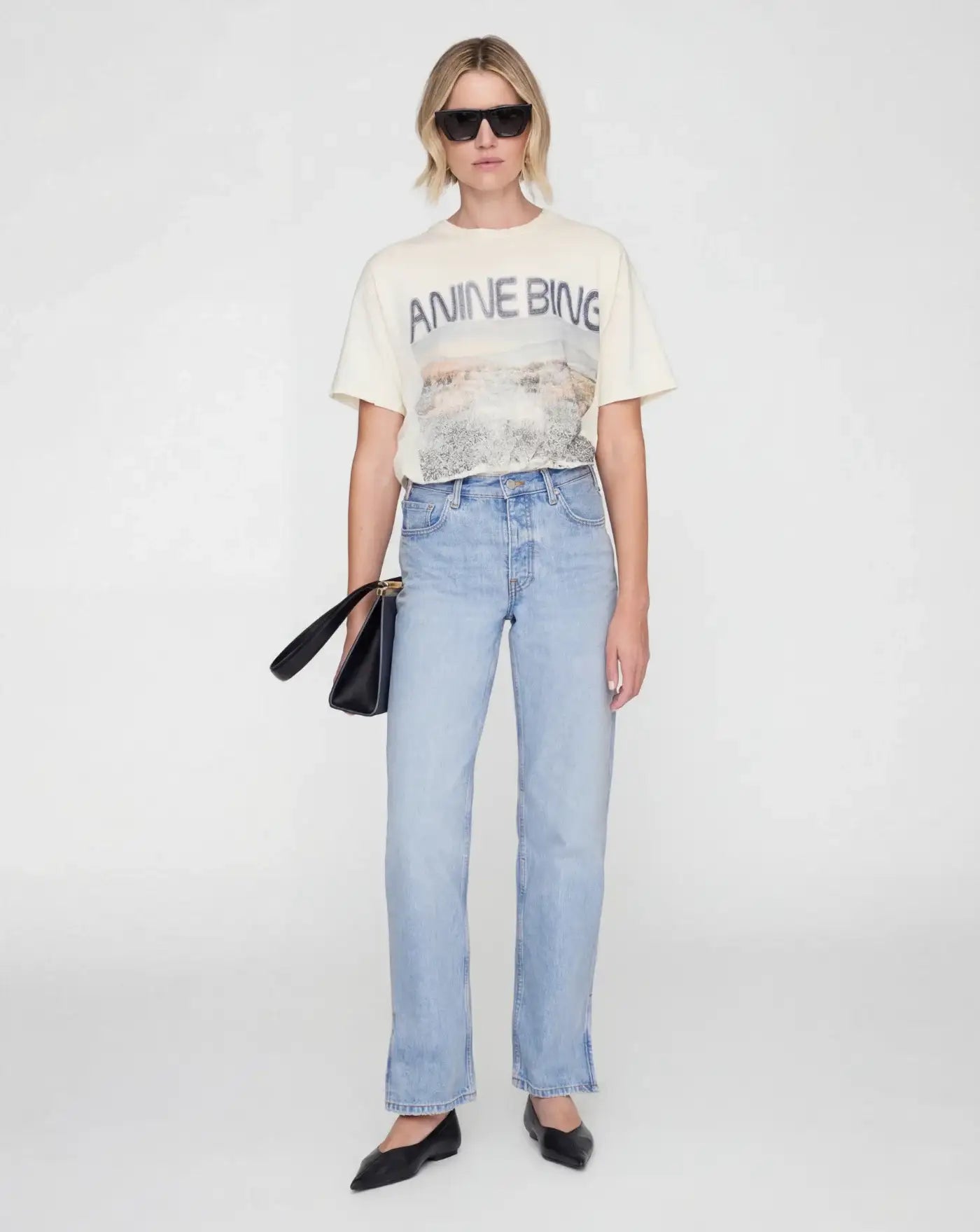 Camiseta Anine Bing Cade Tee Windflowers A0812078 OFW1OFF WHITE ANINE BING