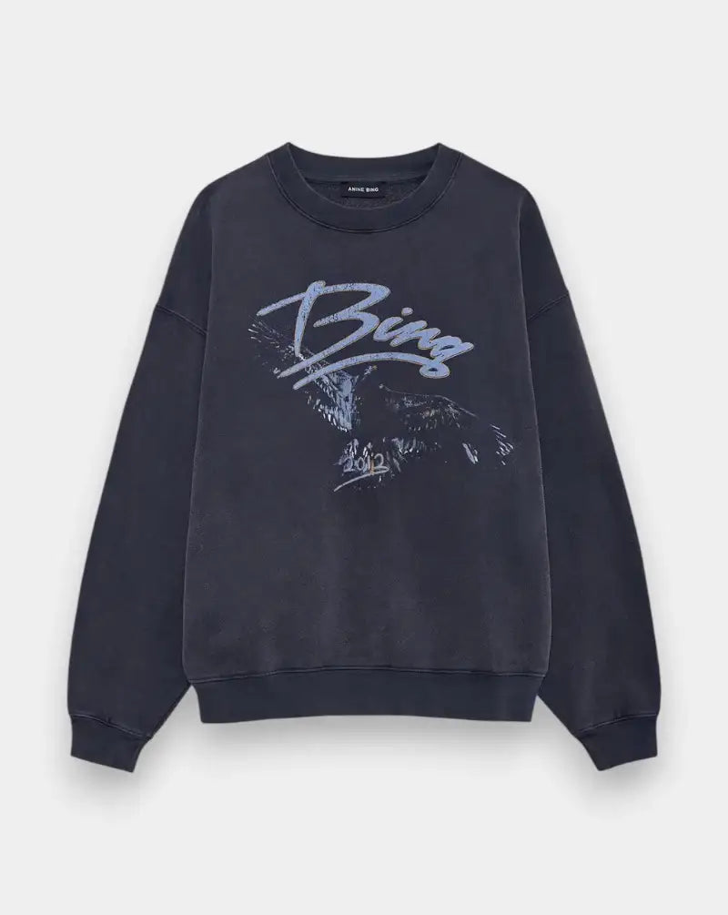 Sudadera Anine Bing Spencer Sweatshirt Eagle A0812161WBL WASHED BLACK ANINE BING