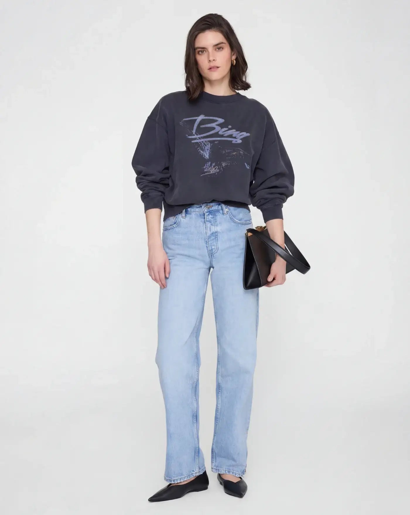 Sudadera Anine Bing Spencer Sweatshirt Eagle A0812161WBL WASHED BLACK ANINE BING