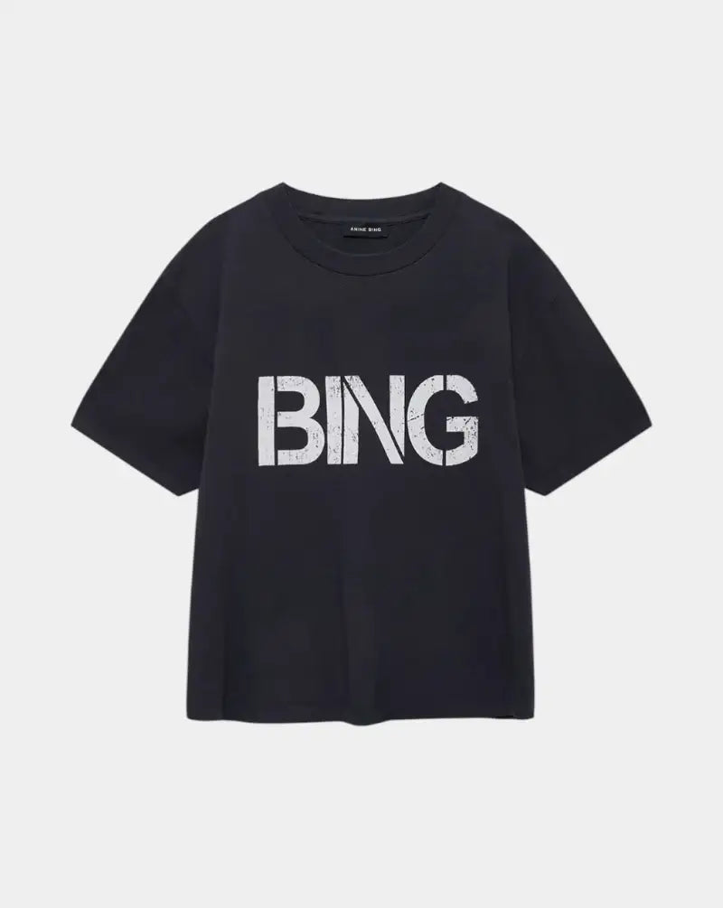 Camiseta Anine Bing Wagner Tee Stencil A0812382 VTG3VINTAGE BLACK ANINE BING