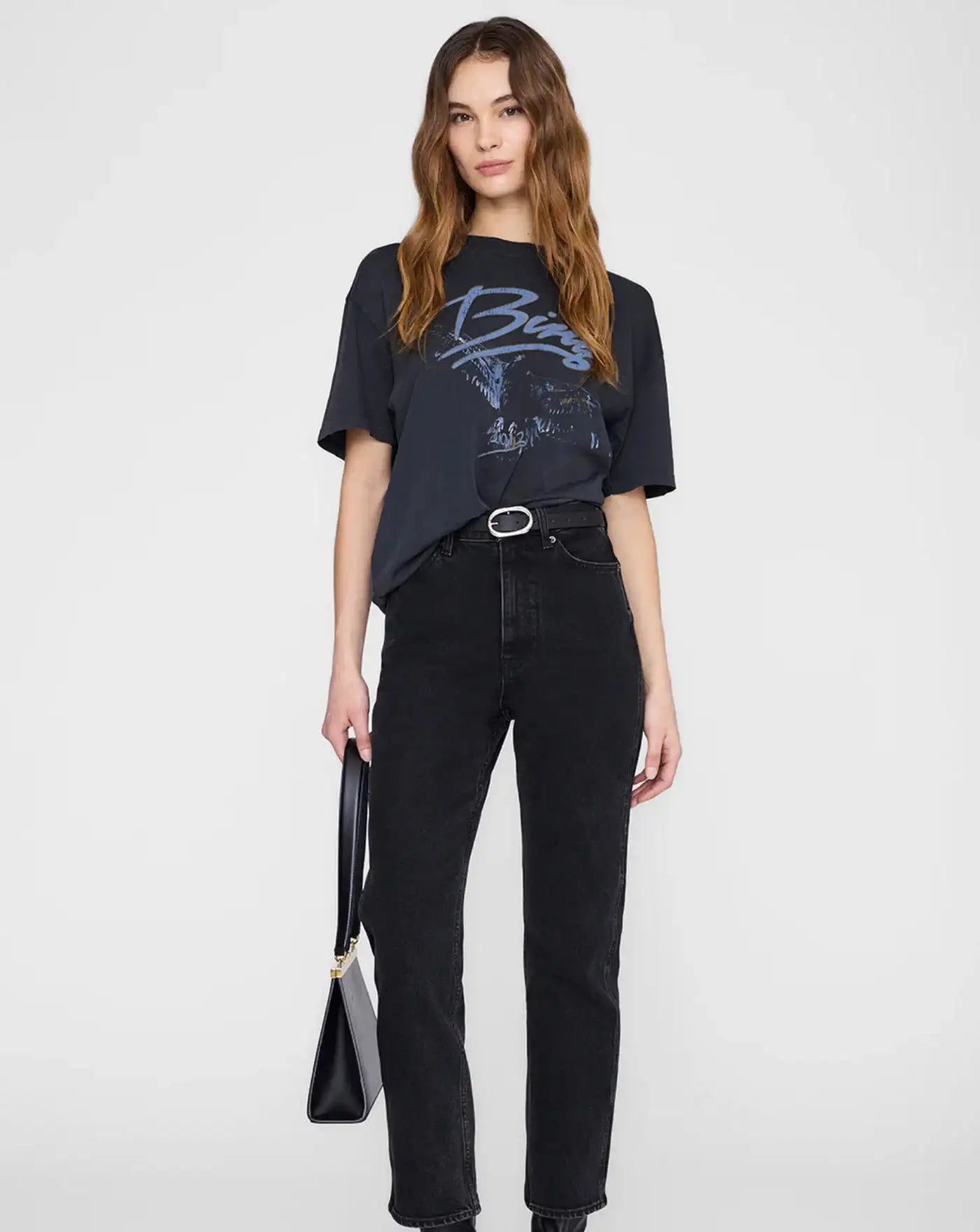 Camiseta Anine Bing Kent Tee A0812386 WBL1WASHED BLACK ANINE BING