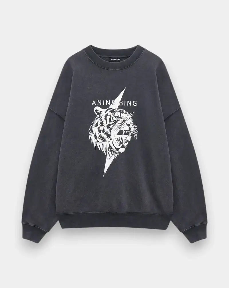 Sudadera Anine Bing Miles Sweatshirt Tiger A0812512 VTG3VINTAGE BLACK ANINE BING