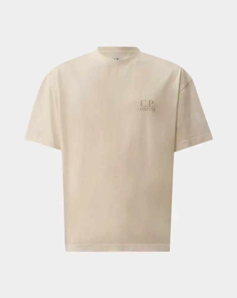Camiseta C.P. Company 30/1 Jersey Short Sleeve Printed Graphics 20CMTS086A005100W 103 GAUZE WHITE C.P. COMPANY
