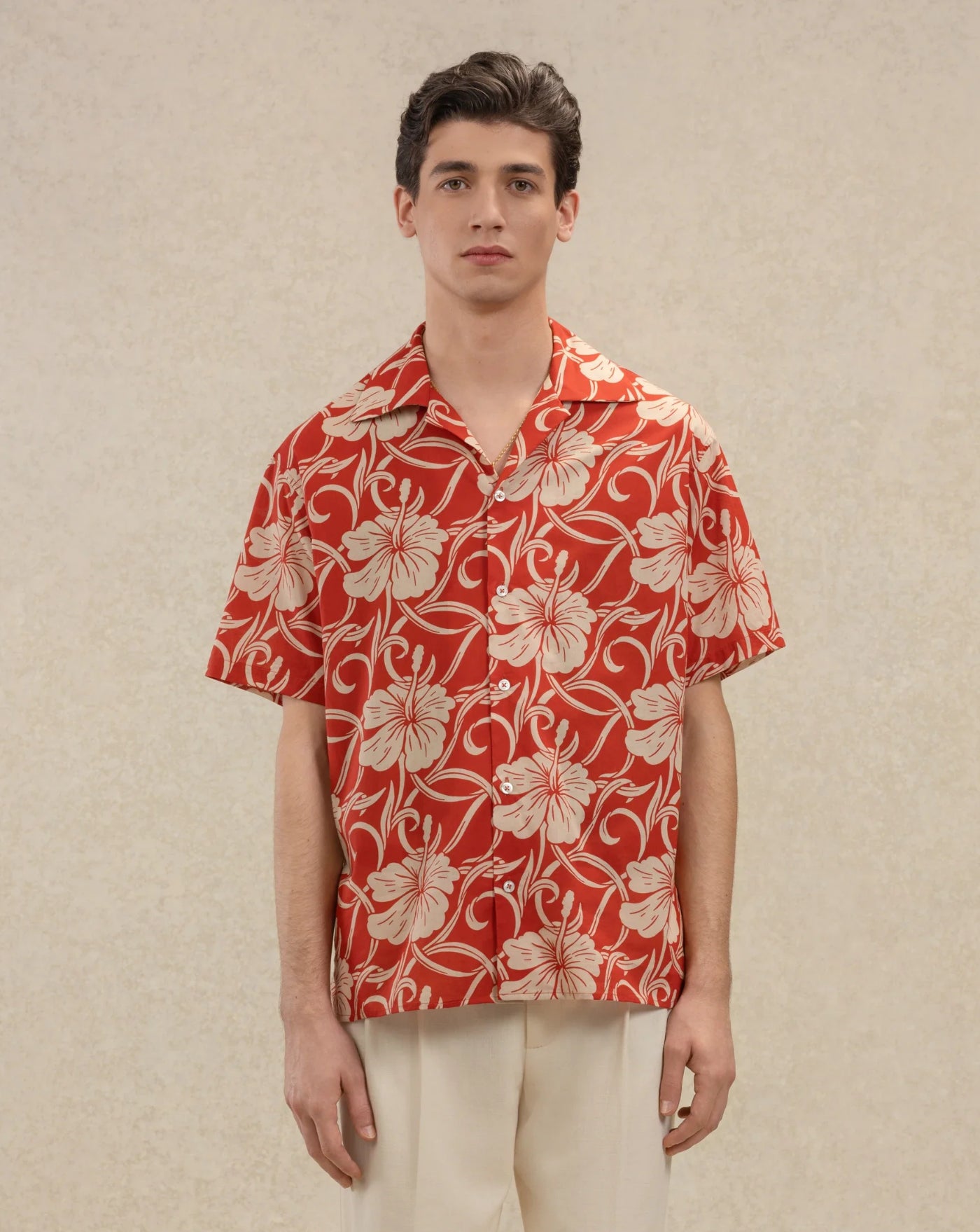 Camisa Drole de Monsieur Hibiscus Monograme K-SH228 CO288RD DROLE DE MONSIEUR