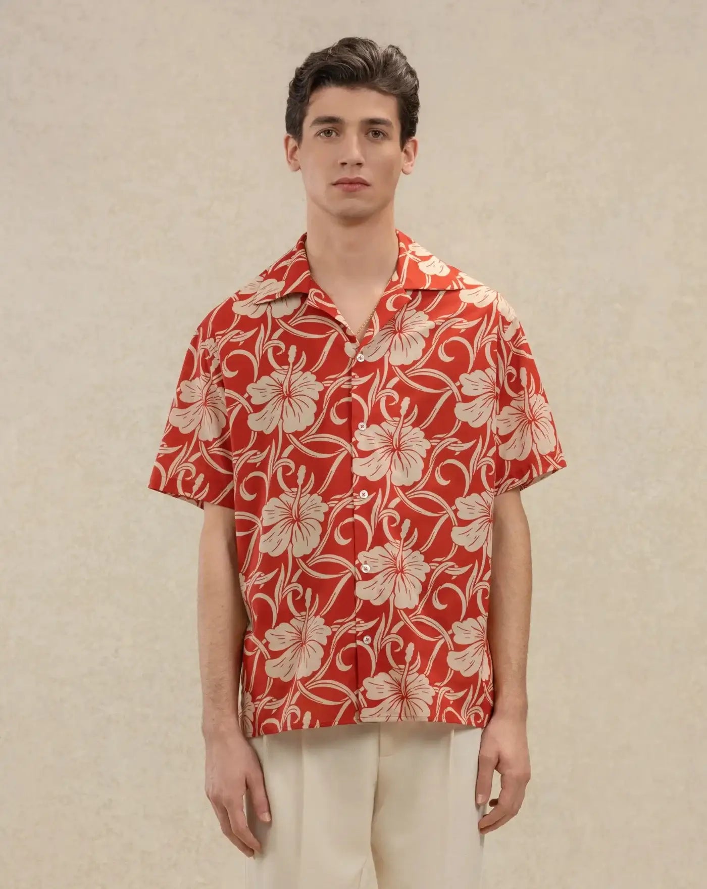 Camisa Drole de Monsieur Hibiscus Monograme K-SH228 CO288RD DROLE DE MONSIEUR