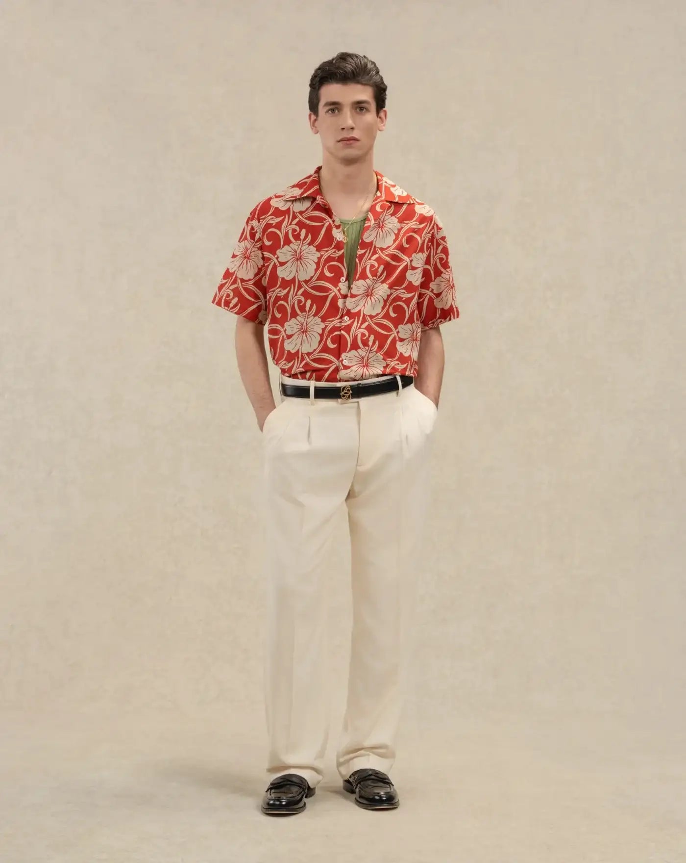 Camisa Drole de Monsieur Hibiscus Monograme K-SH228 CO288RD DROLE DE MONSIEUR