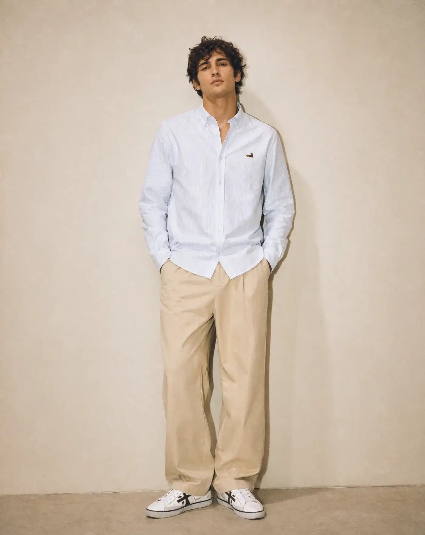 Camisa Edmmond Duck Striped Shirt 1261002500 PLAIN LIGHT BLUE EDMMOND