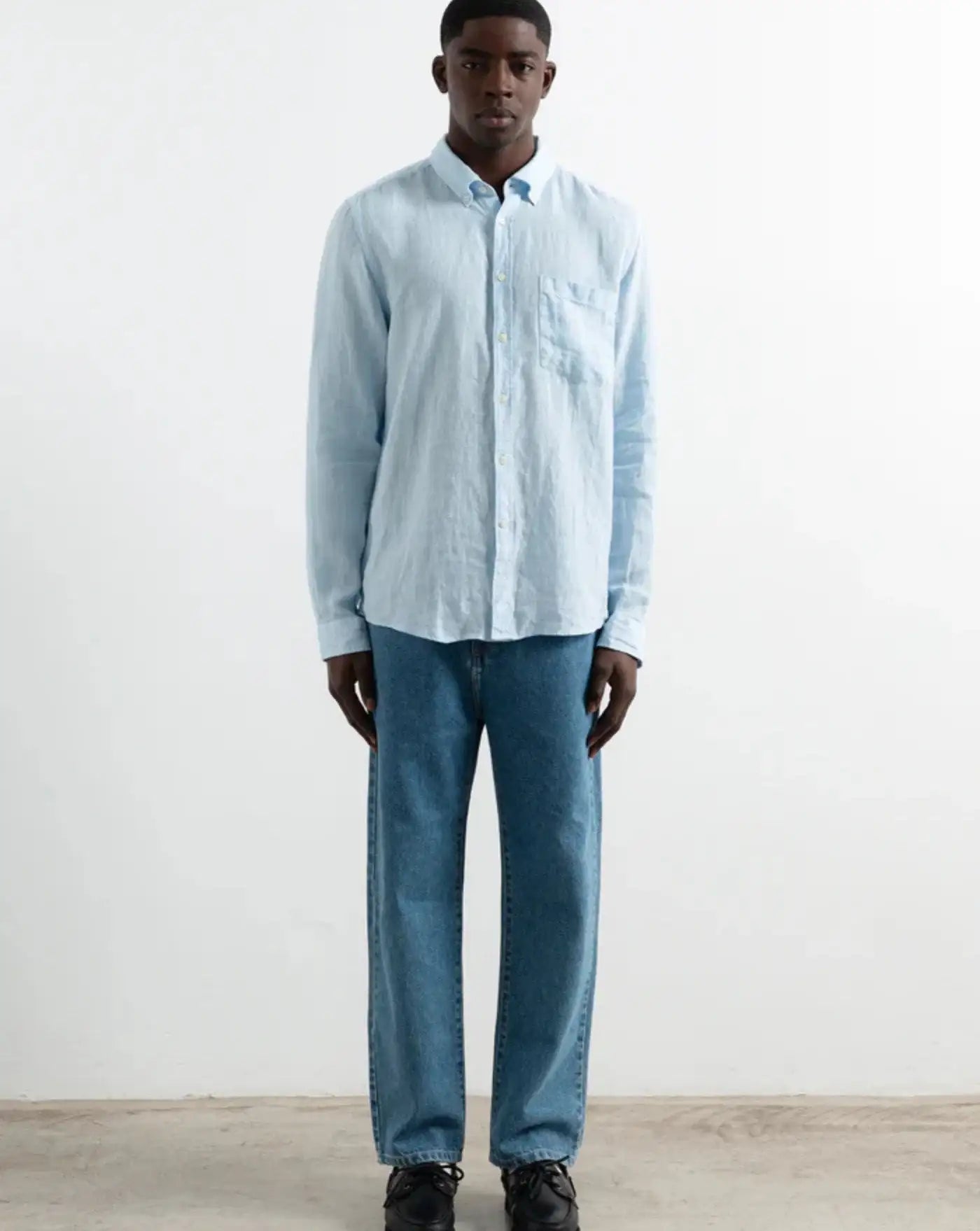 Camisa Edmmond Linen shirt light blue 1261005500 PLAIN LIGHT BLUE EDMMOND