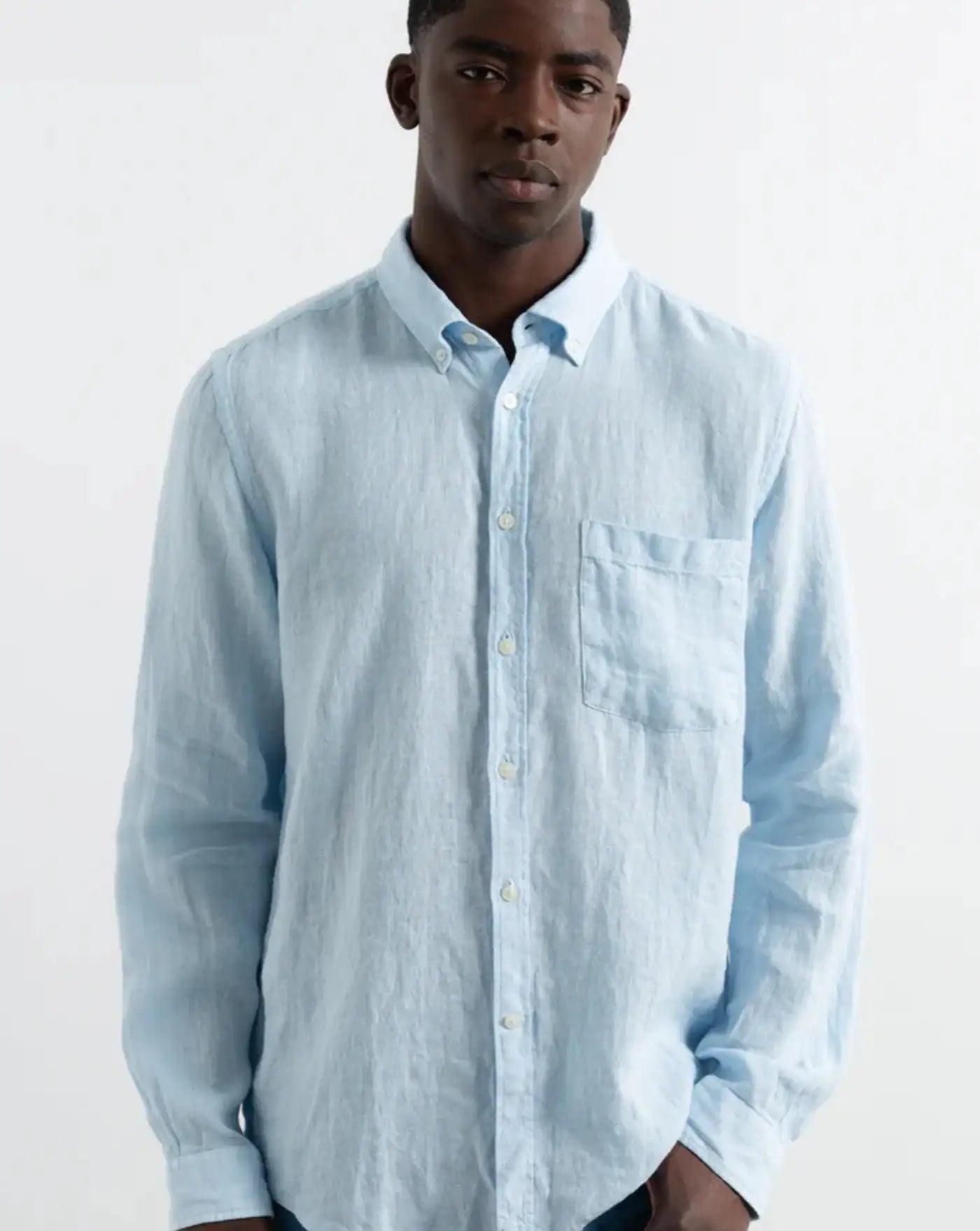 Camisa Edmmond Linen shirt light blue 1261005500 PLAIN LIGHT BLUE EDMMOND