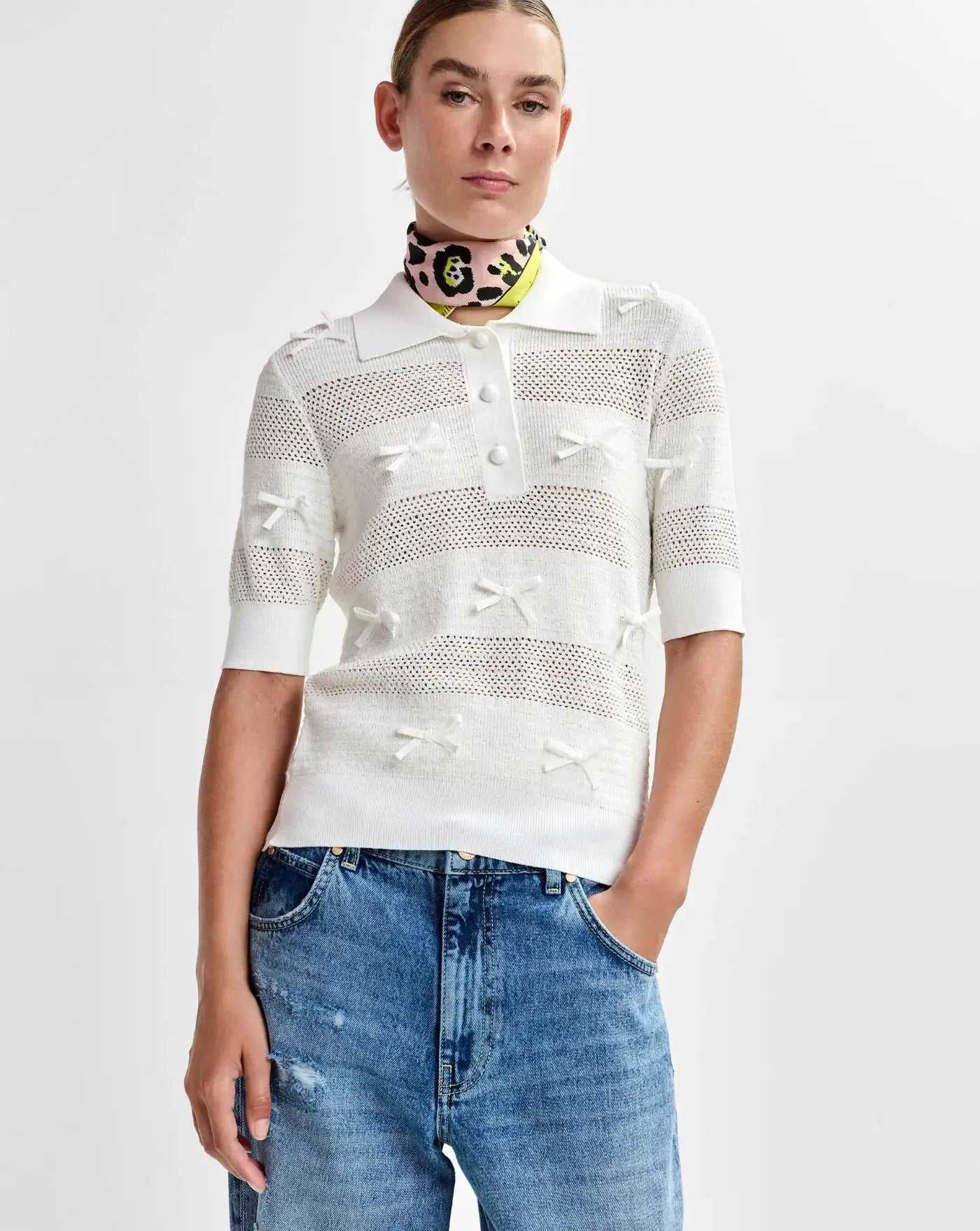 Blusa Essentiel Antwerp Jarts Knit Polo JARTS OW01OFF WHITE ESSENTIEL ANTWERP