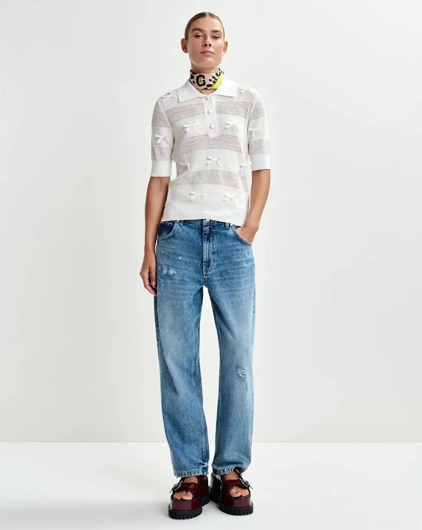 Blusa Essentiel Antwerp Jarts Knit Polo JARTS OW01OFF WHITE ESSENTIEL ANTWERP
