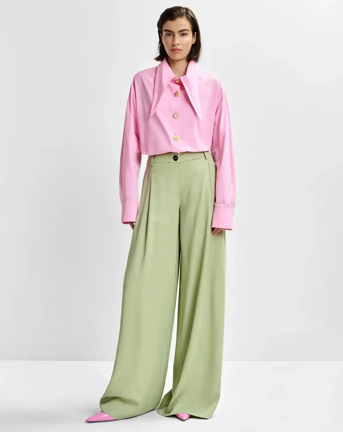 Pantalon Essentiel Antwerp Justicia Wide Leg Pants JUSTICIA BS22BASIL SMASH ESSENTIEL ANTWERP