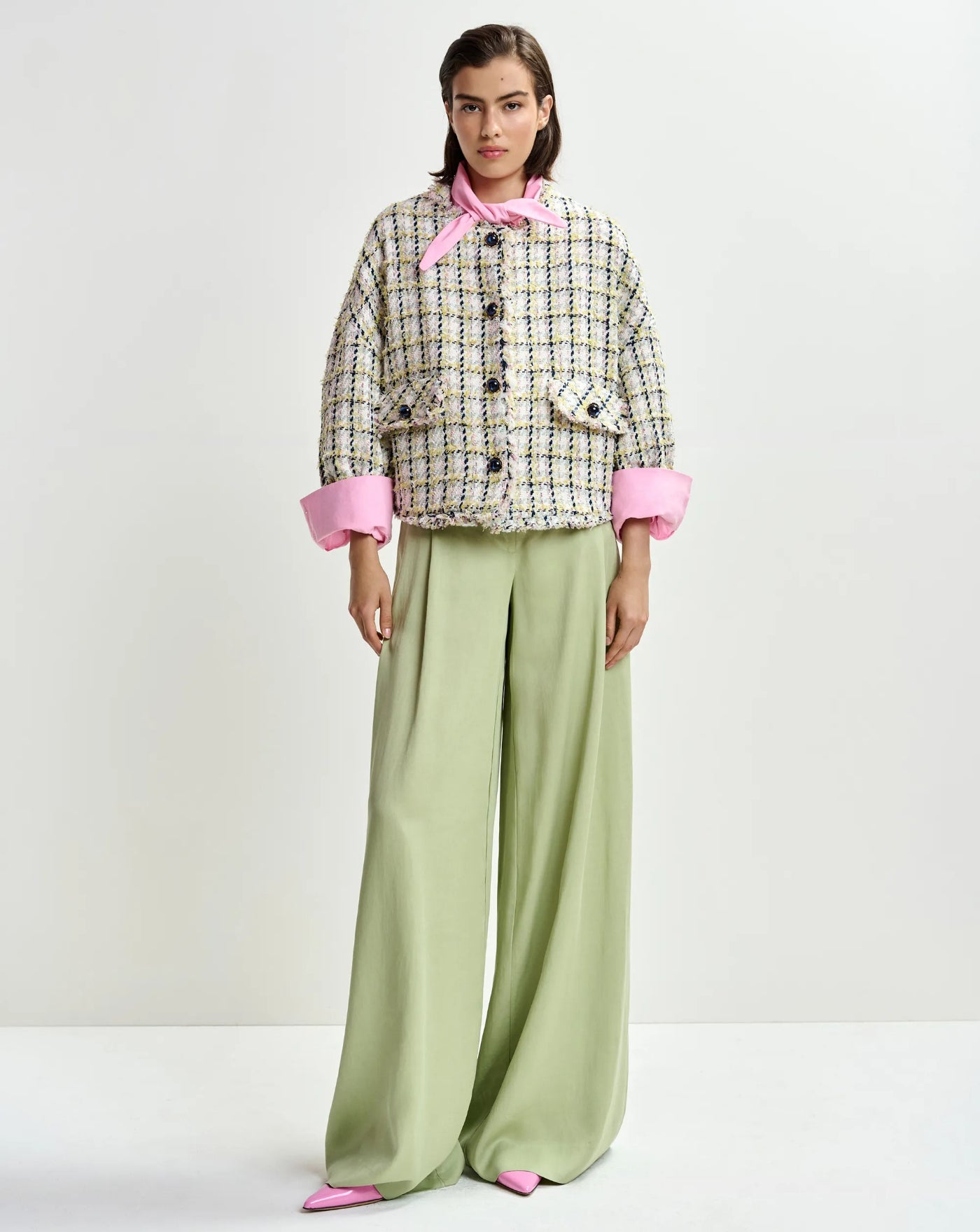 Pantalon Essentiel Antwerp Justicia Wide Leg Pants JUSTICIA BS22BASIL SMASH ESSENTIEL ANTWERP