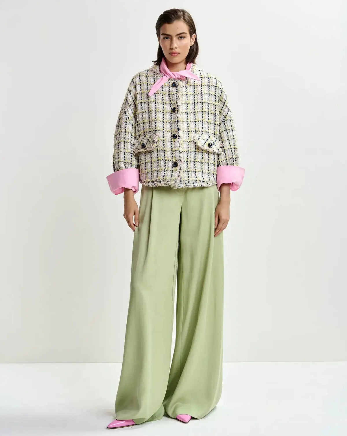 Pantalon Essentiel Antwerp Justicia Wide Leg Pants JUSTICIA BS22BASIL SMASH ESSENTIEL ANTWERP