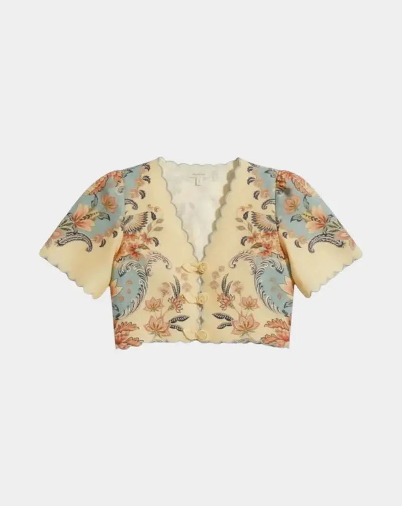 Top Farm Rio Boho Beauty Butter Short Sleeve Top 348846 26016 FARM RIO