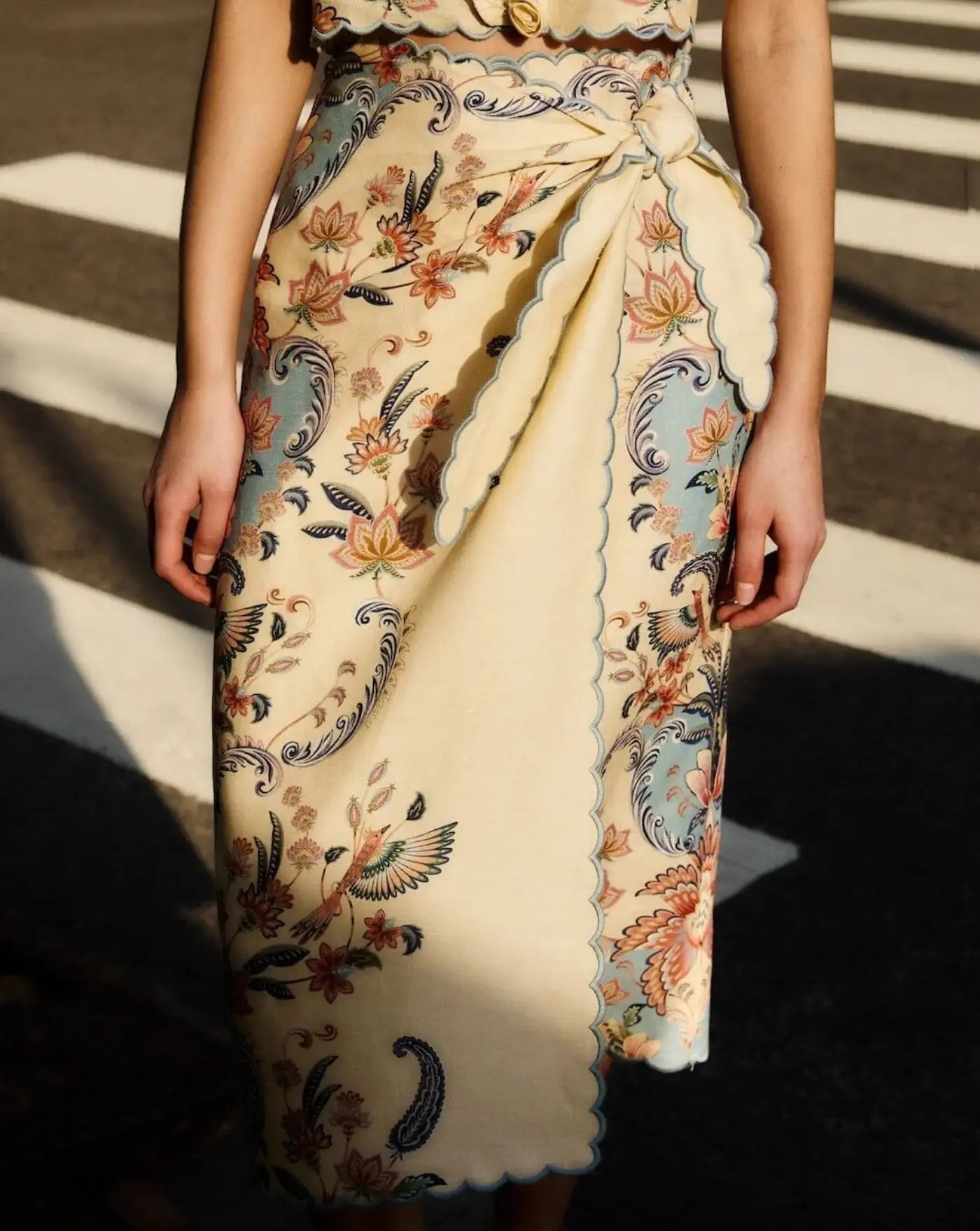 Falda Farm Rio Boho Beauty Butter Midi Skirt 348847 26016 FARM RIO