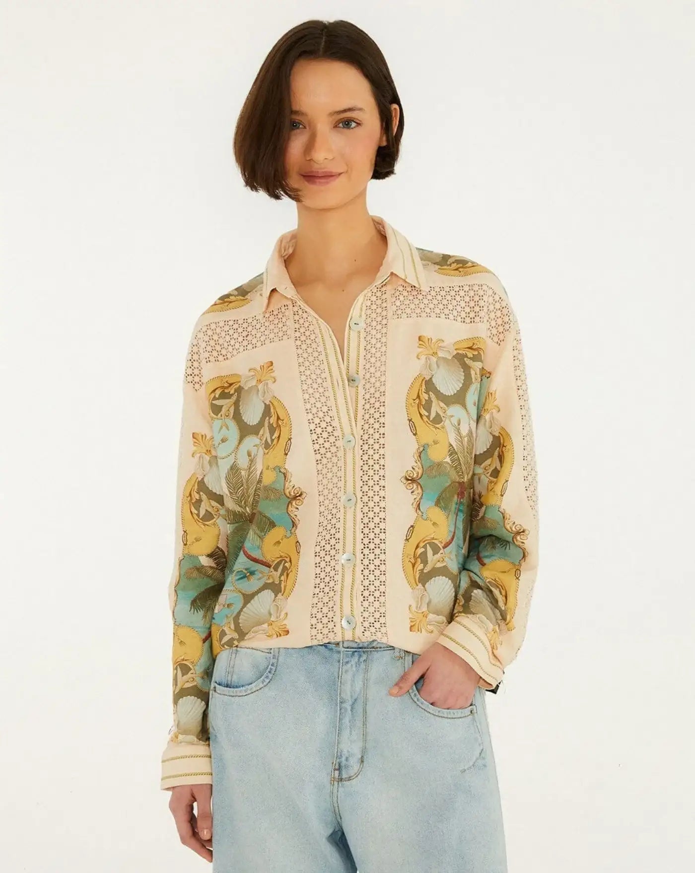 Camisa Farm Rio Royal Sea 349107 26080 ROYAL SEA MULTICOLOR FARM RIO