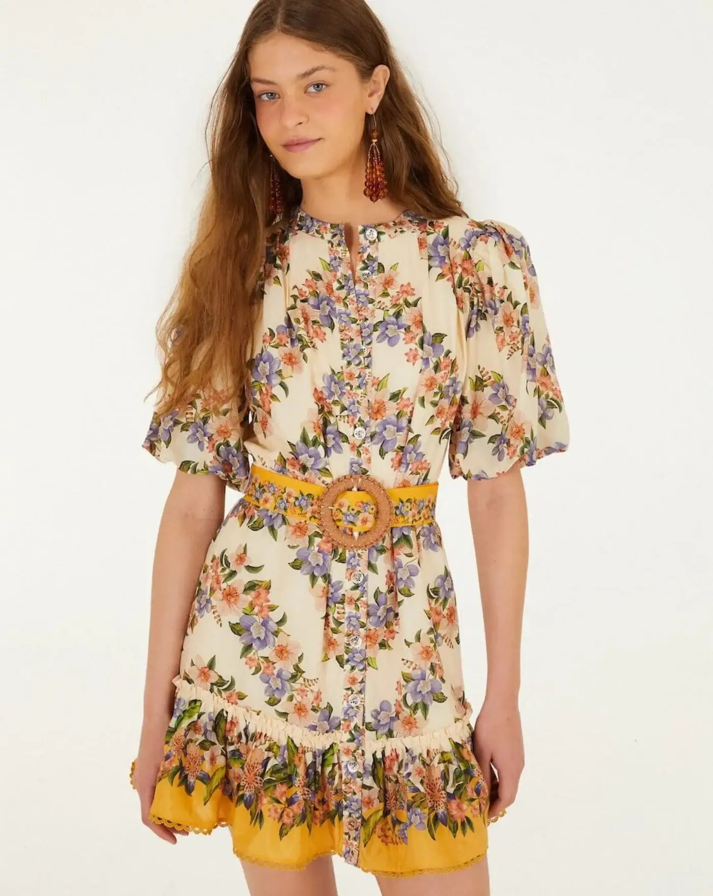 Vestido Farm Rio Hilo Stripes Sand Mini Dress 353546 26056 FARM RIO